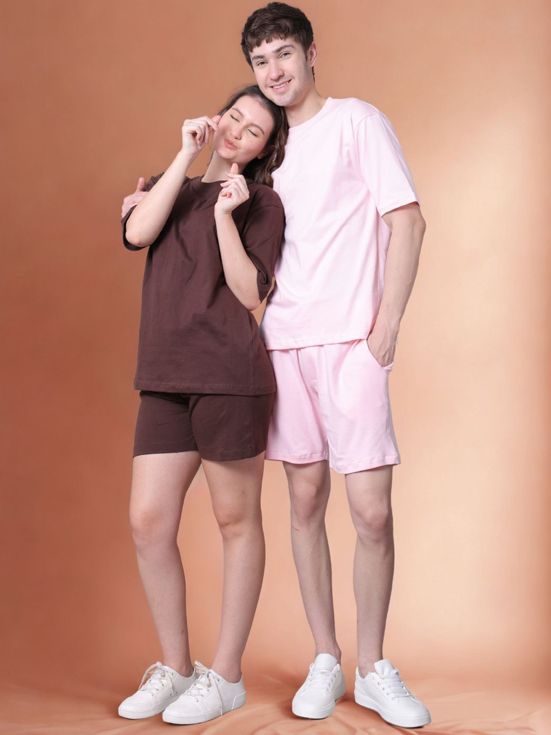 Lazy Lush 2-Pcs Round Neck T-Shirt & Shorts Co-Ord Set