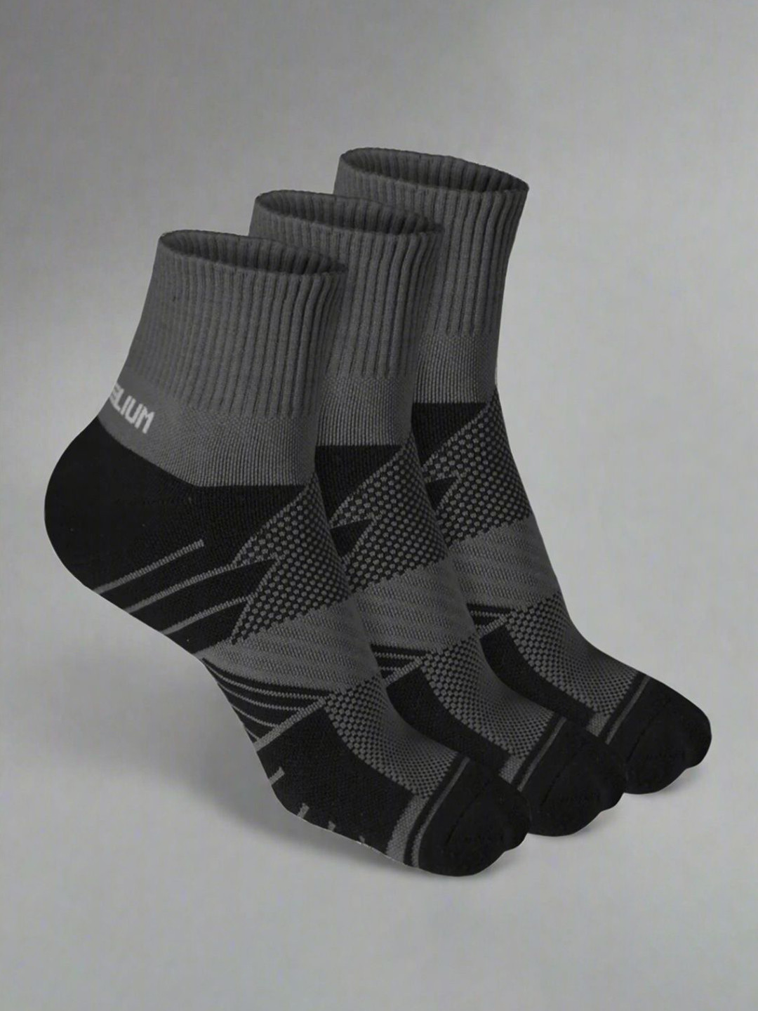 Heelium Pack Of 3 Striped Above Ankle Length Athletic 3X Tougher & Durable Socks