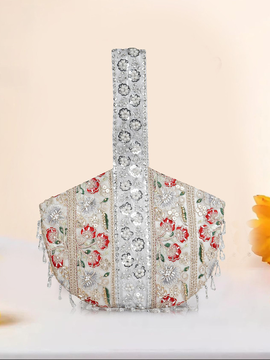 NEVIS Embroidered Wrist Loop Potli Bag