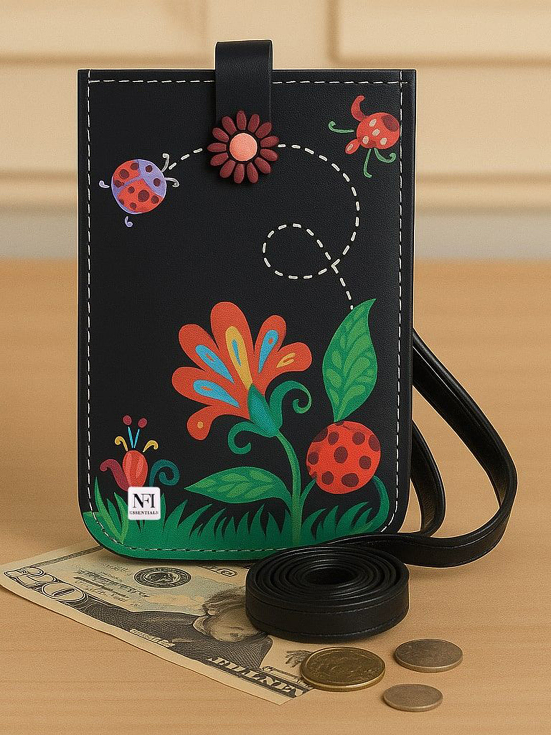 NFI essentials Printed Pouch PU Crossbody Mobile Bag