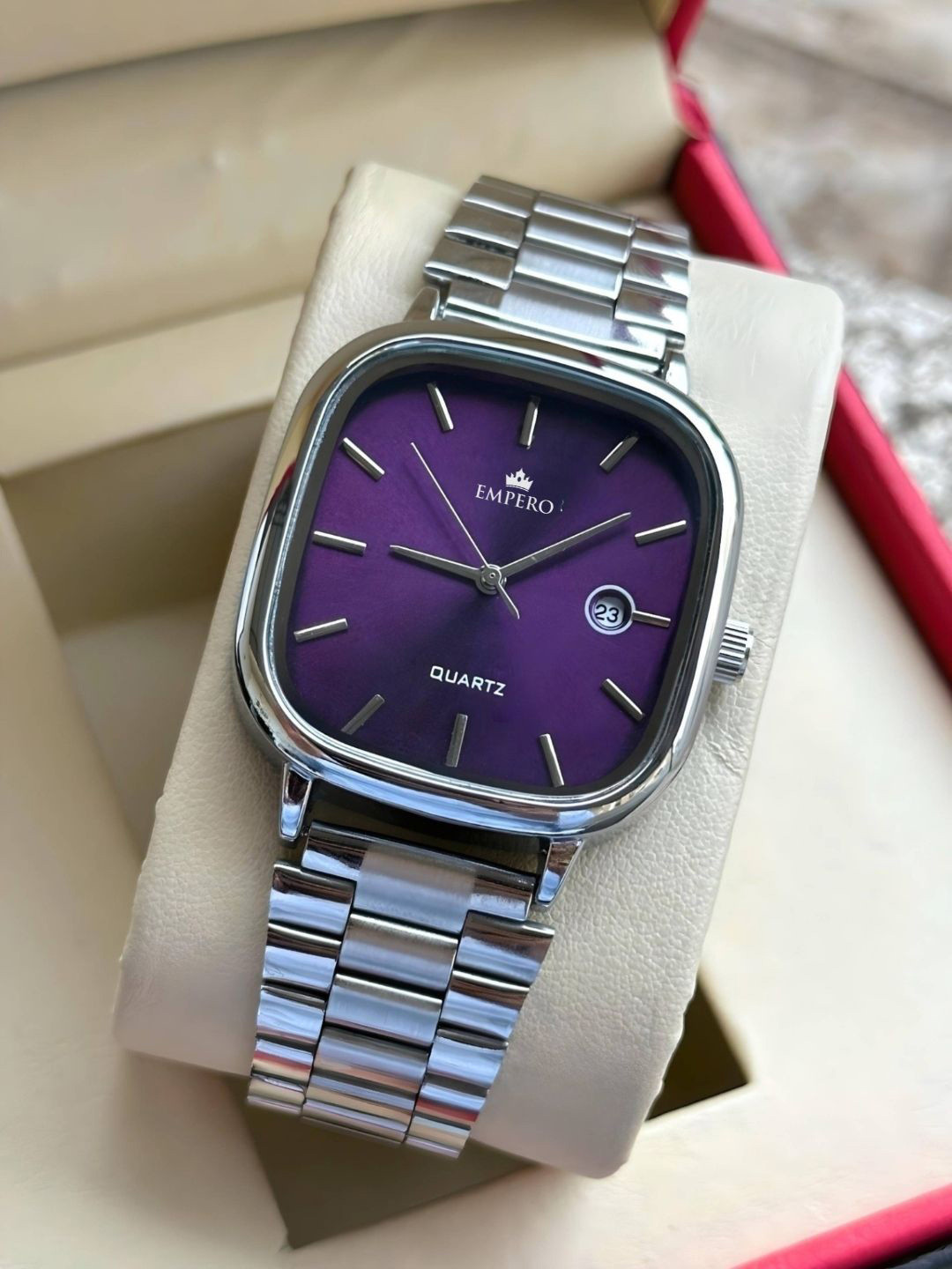 EMPERO Men Brass Printed Dial & Stainless Steel Straps Analogue Watch EAB222