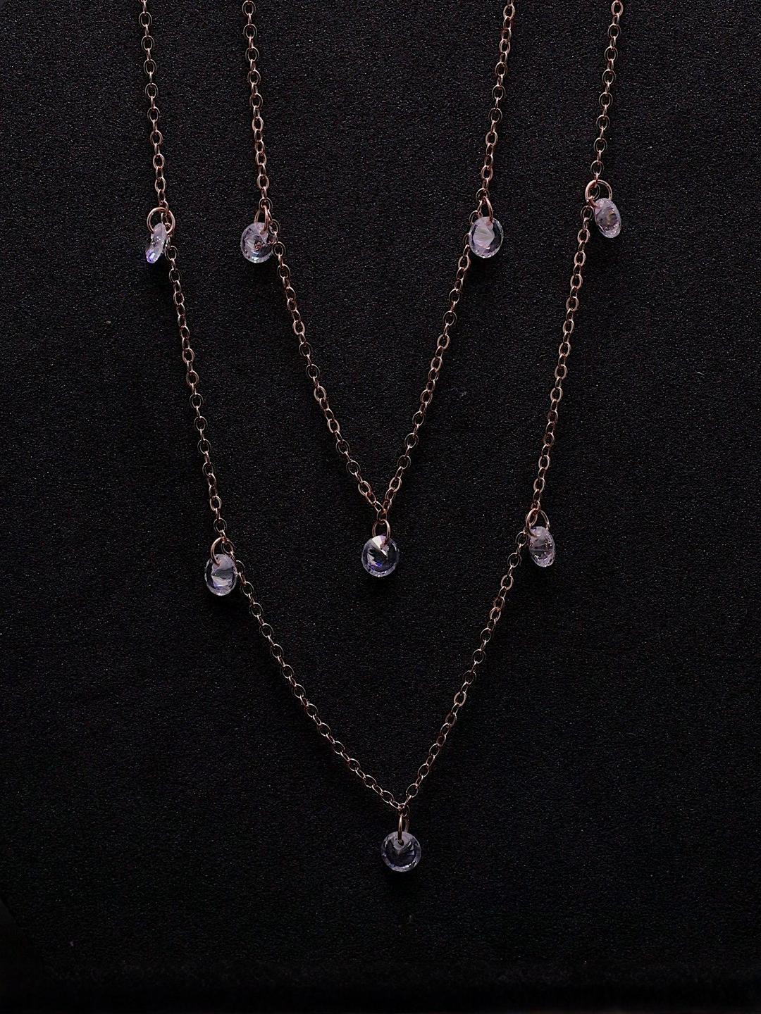 Silver by HM Rose Gold-Toned Sterling Silver Necklace