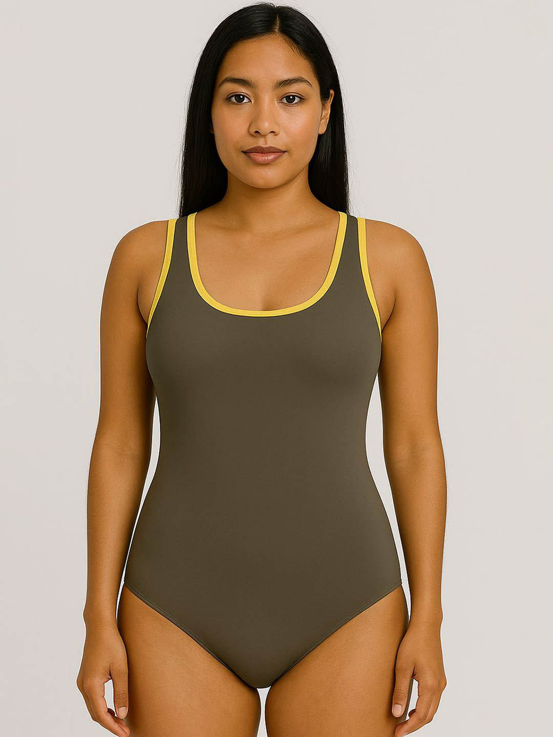 LYCOT Olympic Back Round Neck Swim Bodysuit
