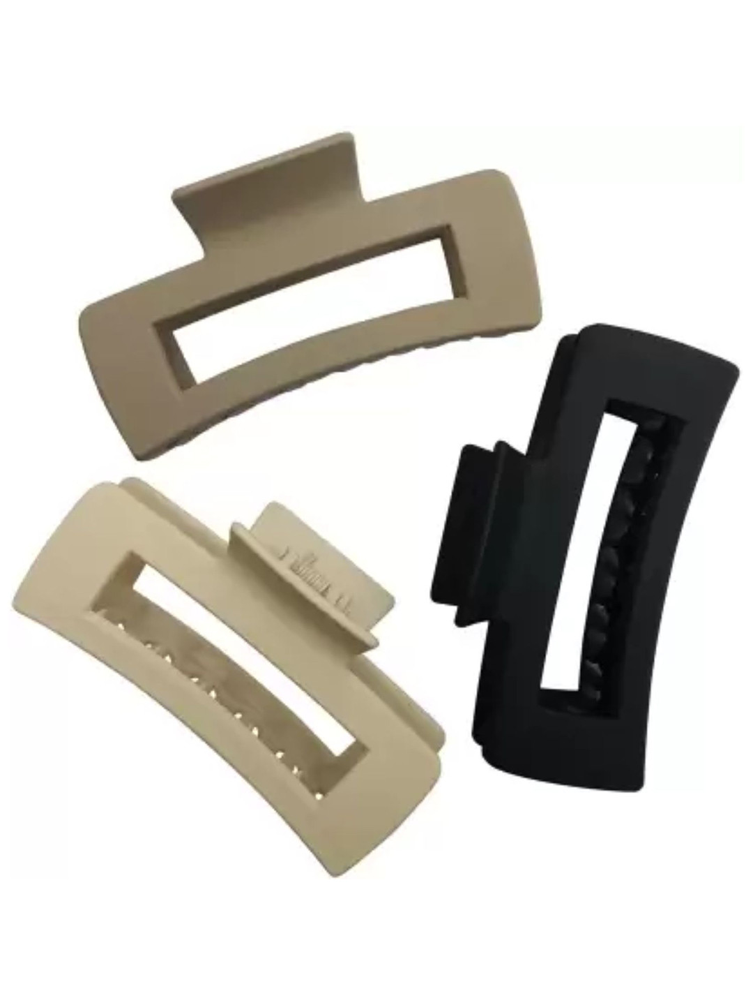 DN ENTERPRISES Women Set of 3 Rectangle Non Slip Hair Claw Clip