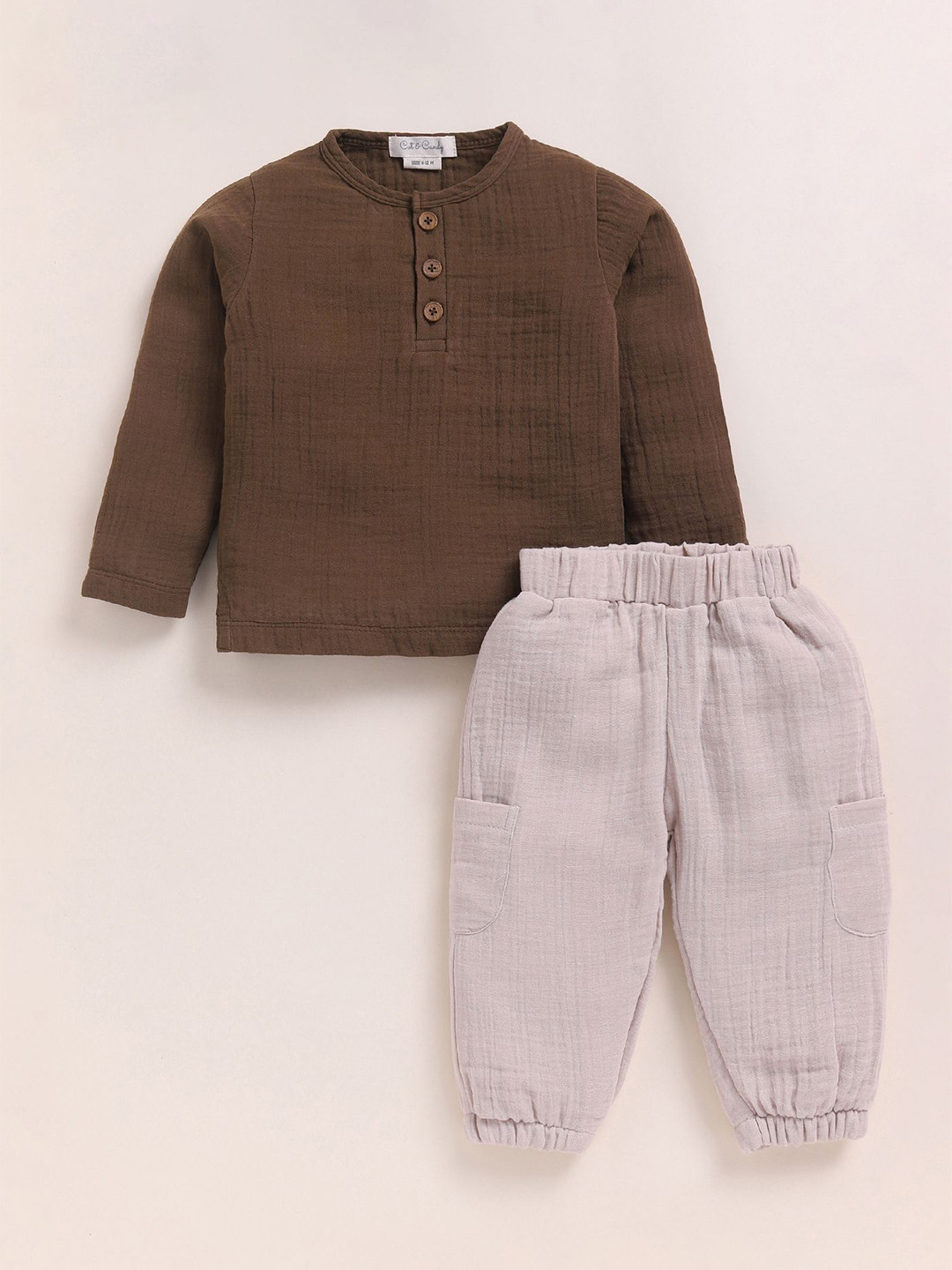 COT & CANDY Kids Round Neck Top with Trousers