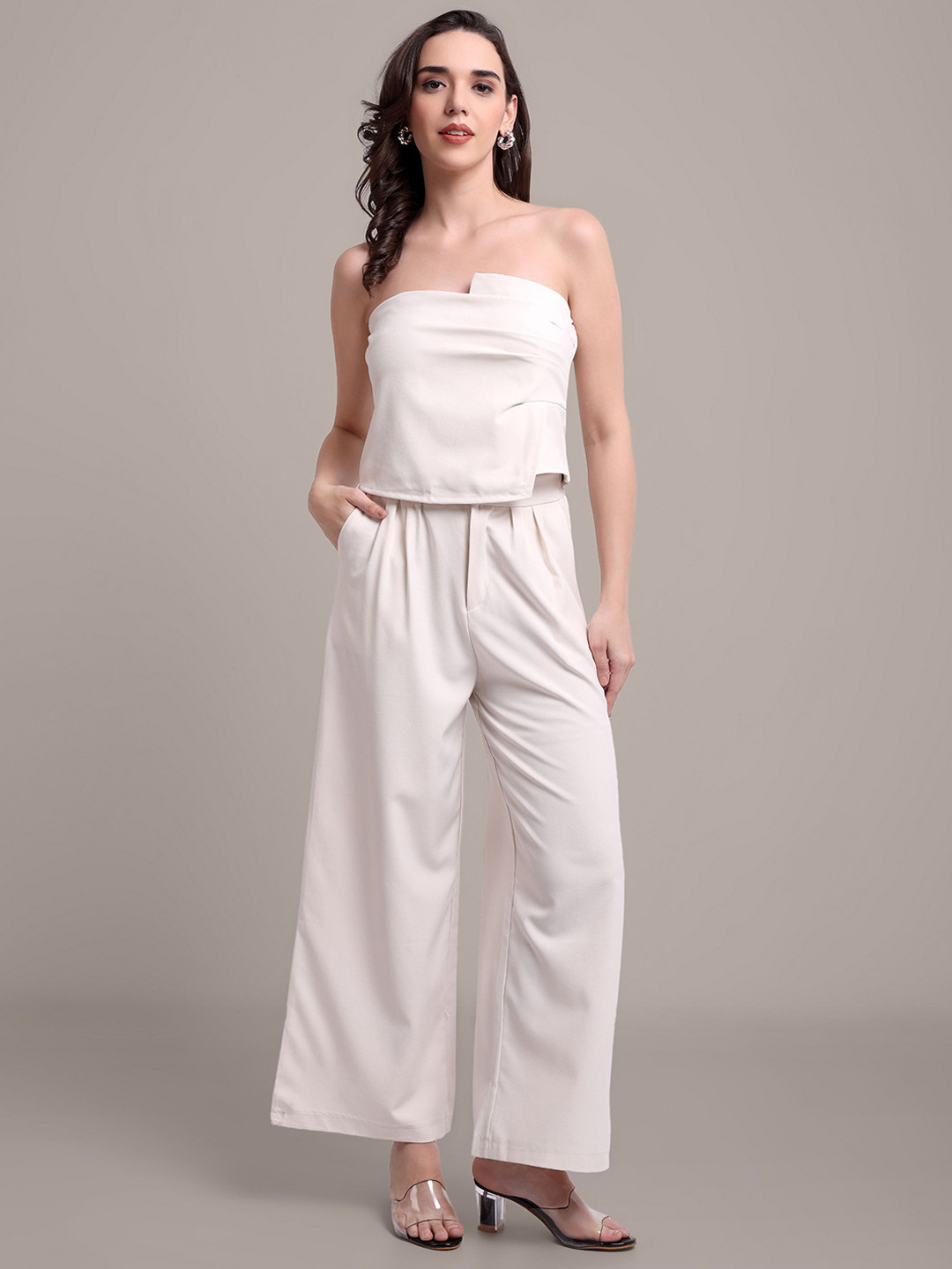 iki chic Edgy Tube Top & Wide Leg Trouser Co-Ord set