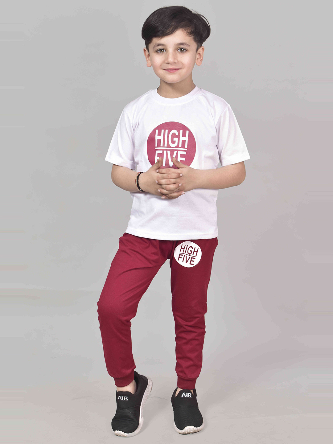 Pankhu Kids Printed Round Neck T-shirt With Pyjamas