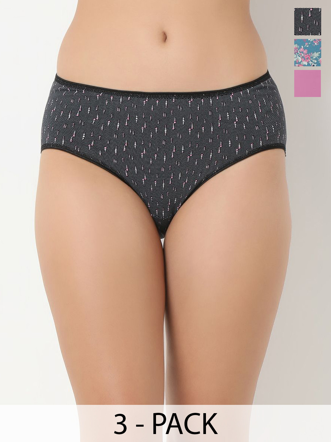 Juliet Pack of 3 Premium Cotton Full Coverage Stretchable Hipster Panties 7166