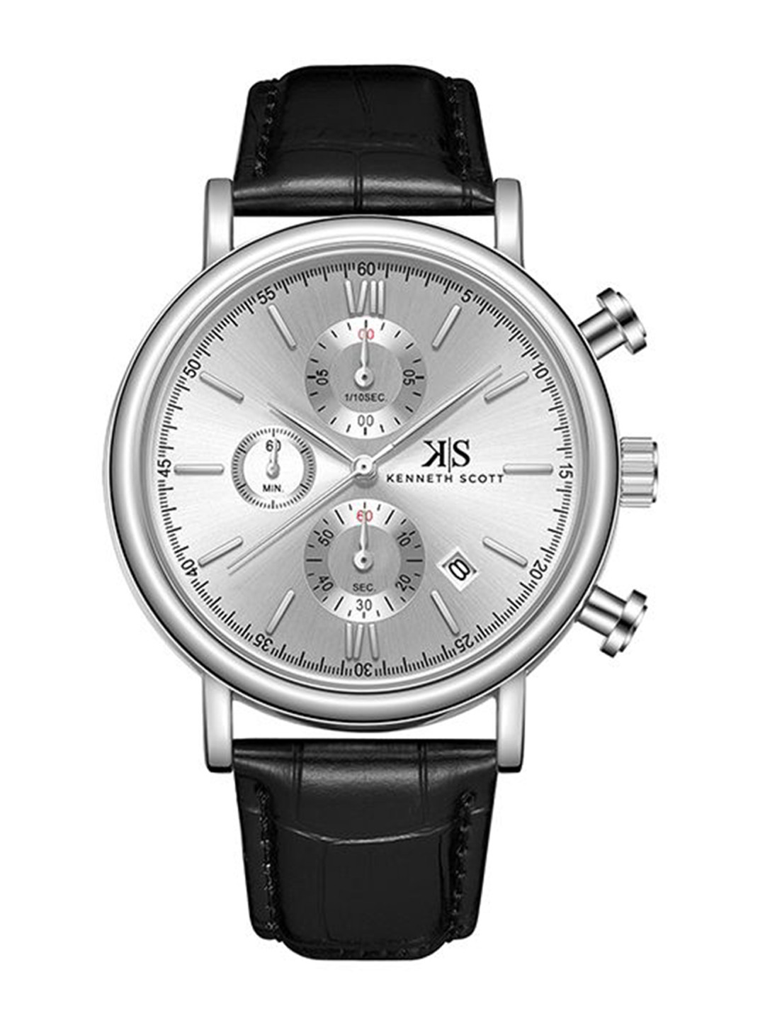 KENNETH SCOTT Men Dial & Leather Straps Analogue Multi Function Watch K23151-SLBS