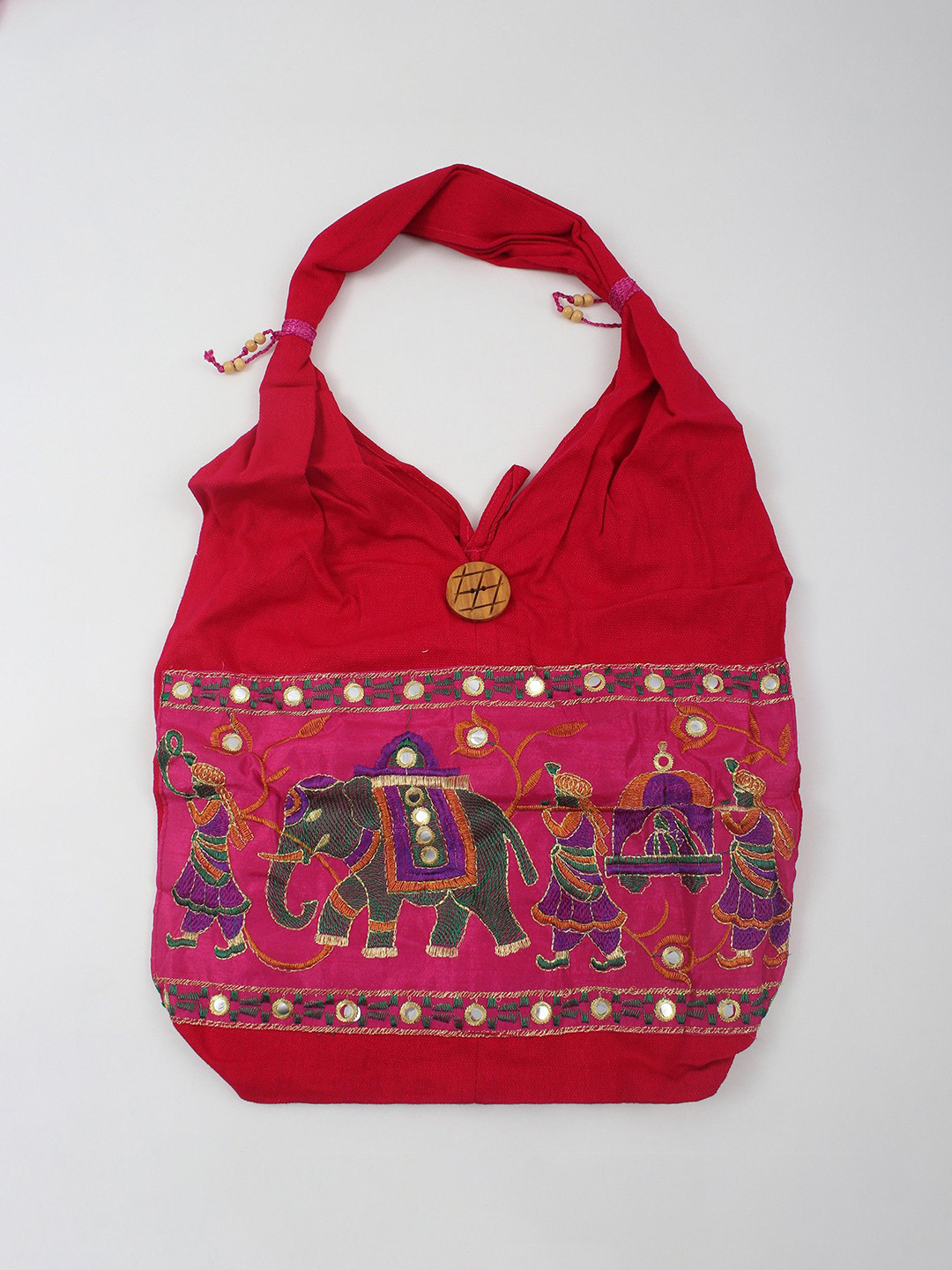 Exotic India Ethnic Motifs Embroidred Shopper Shoulder Bag
