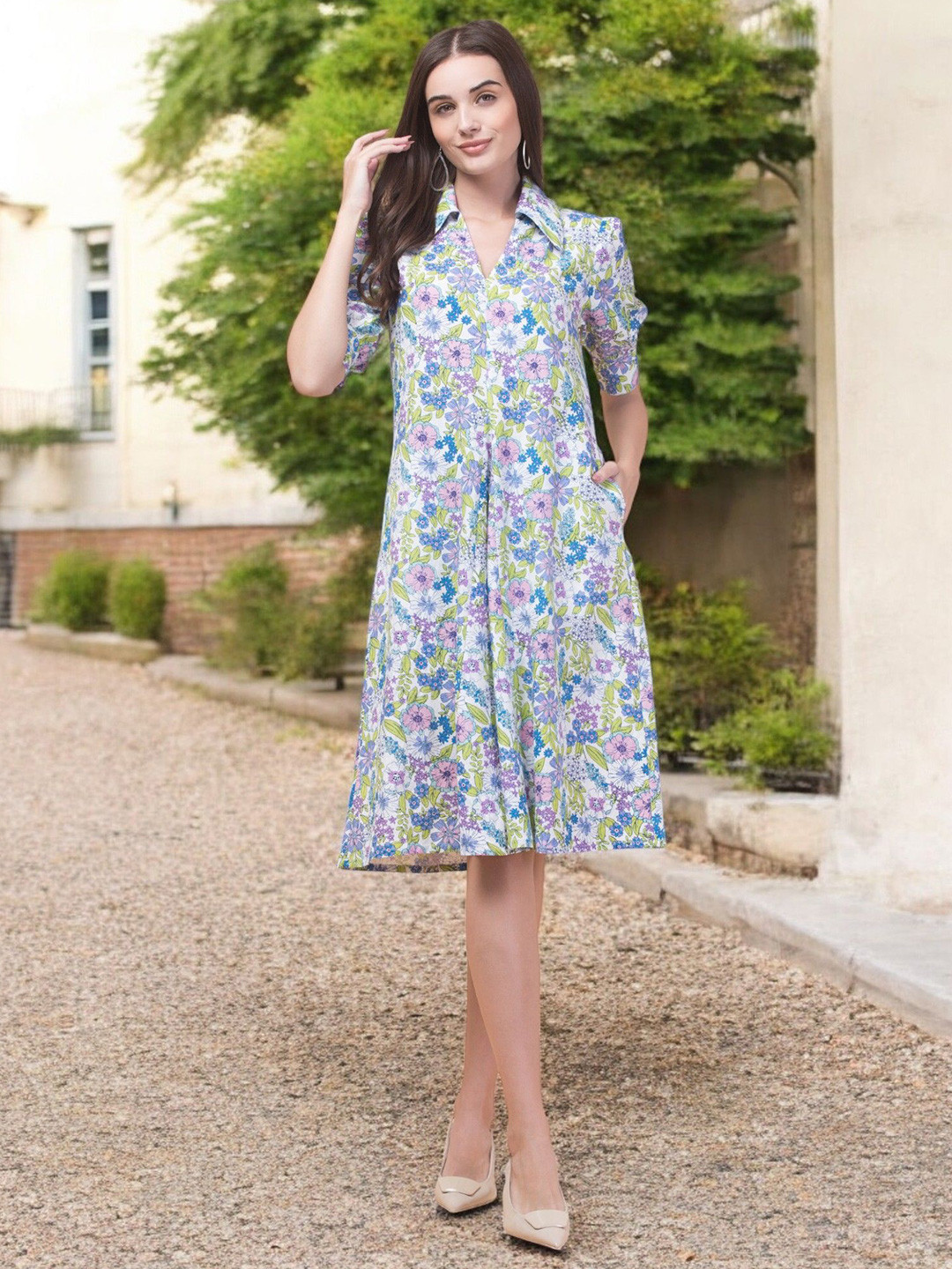 INUKA Dress Floral Printed A-Line Dress
