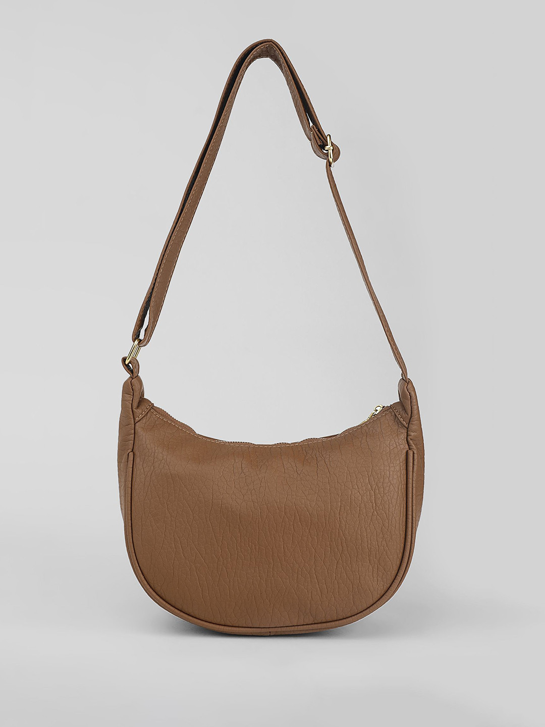 LULU & SKY Textured PU Half Moon Hobo Bag