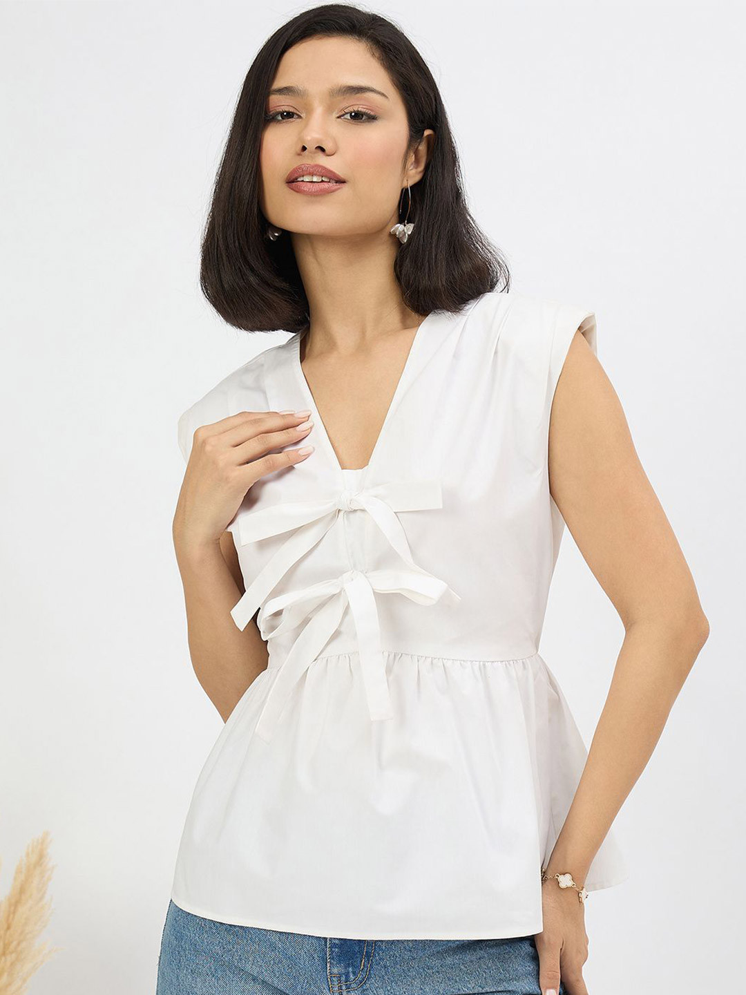 STYLE BLUSH Arianna Women Cotton Peplum Top