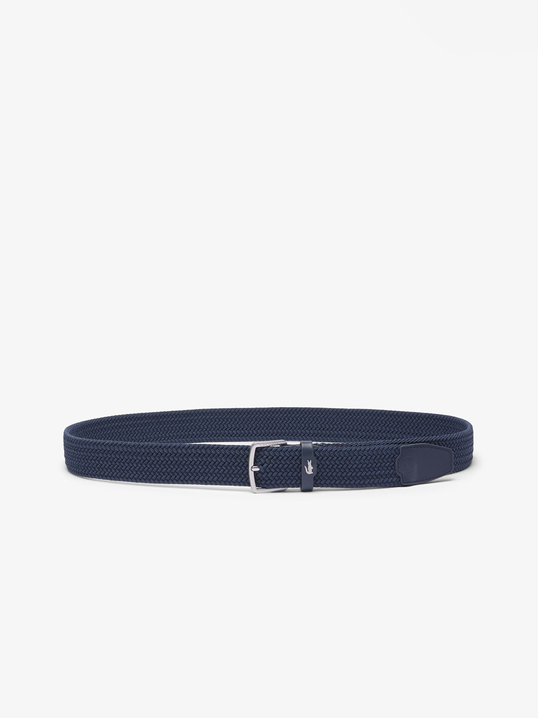 Lacoste Stretch Canvas Strap Textured PU Slim Belt