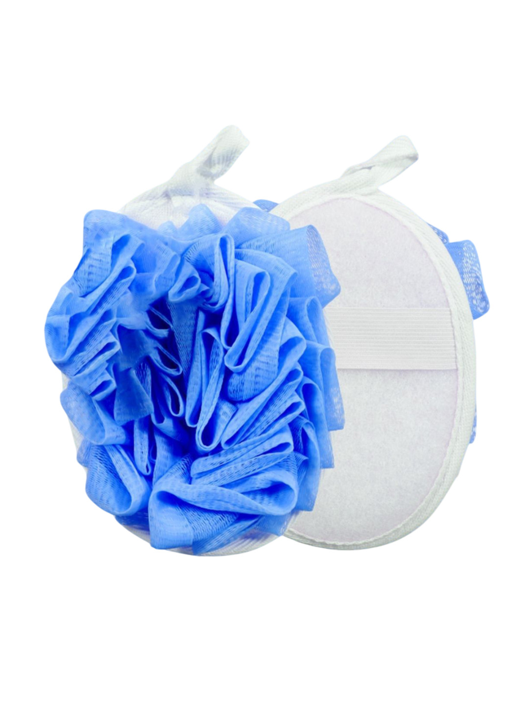 Sizi Soft Luxury Bathing Round Hand Loofah With Strap- Blue