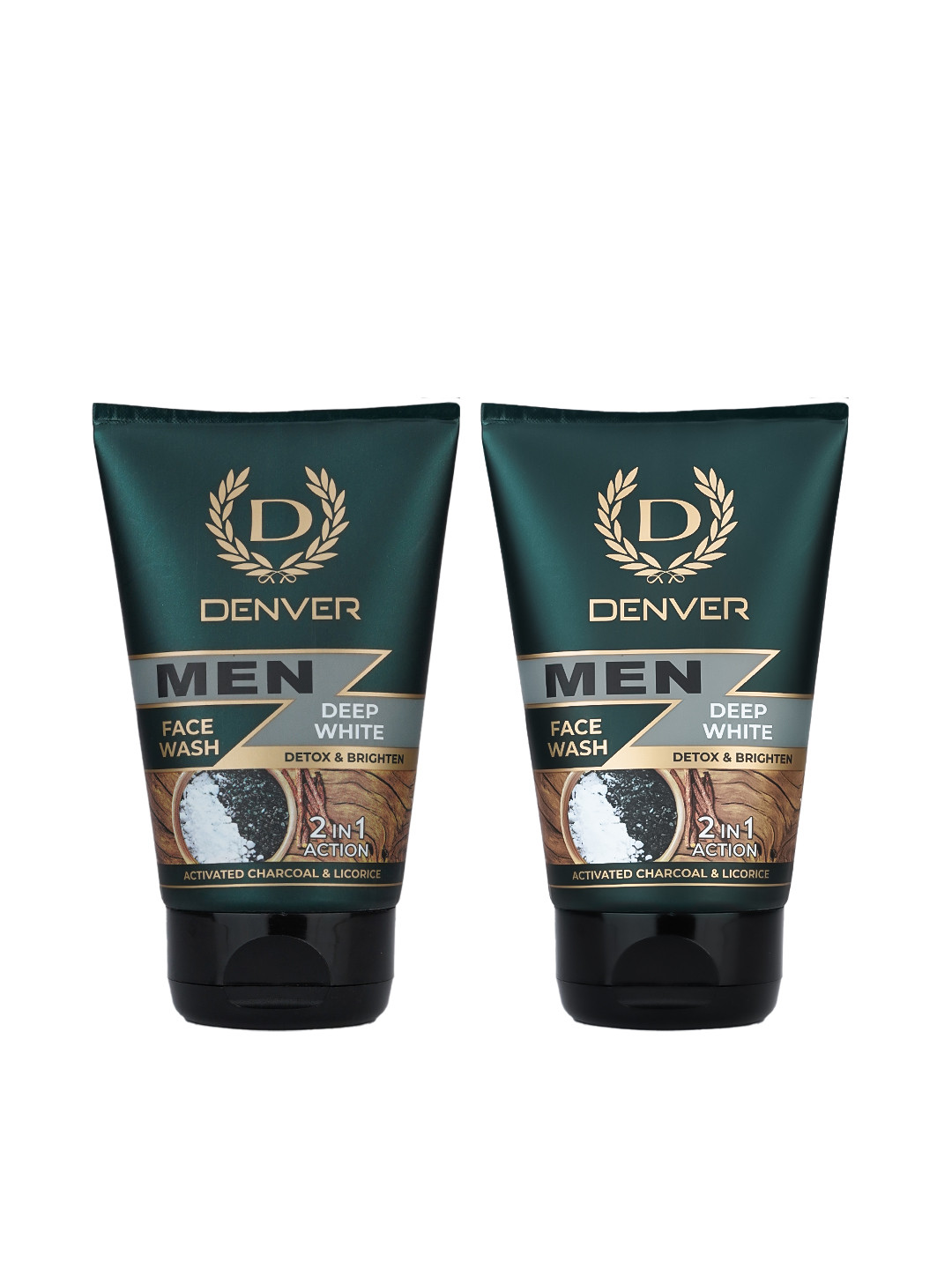 Denver Set of 2 Men Deep White Detox & Brighten Face Wash - 100g Each