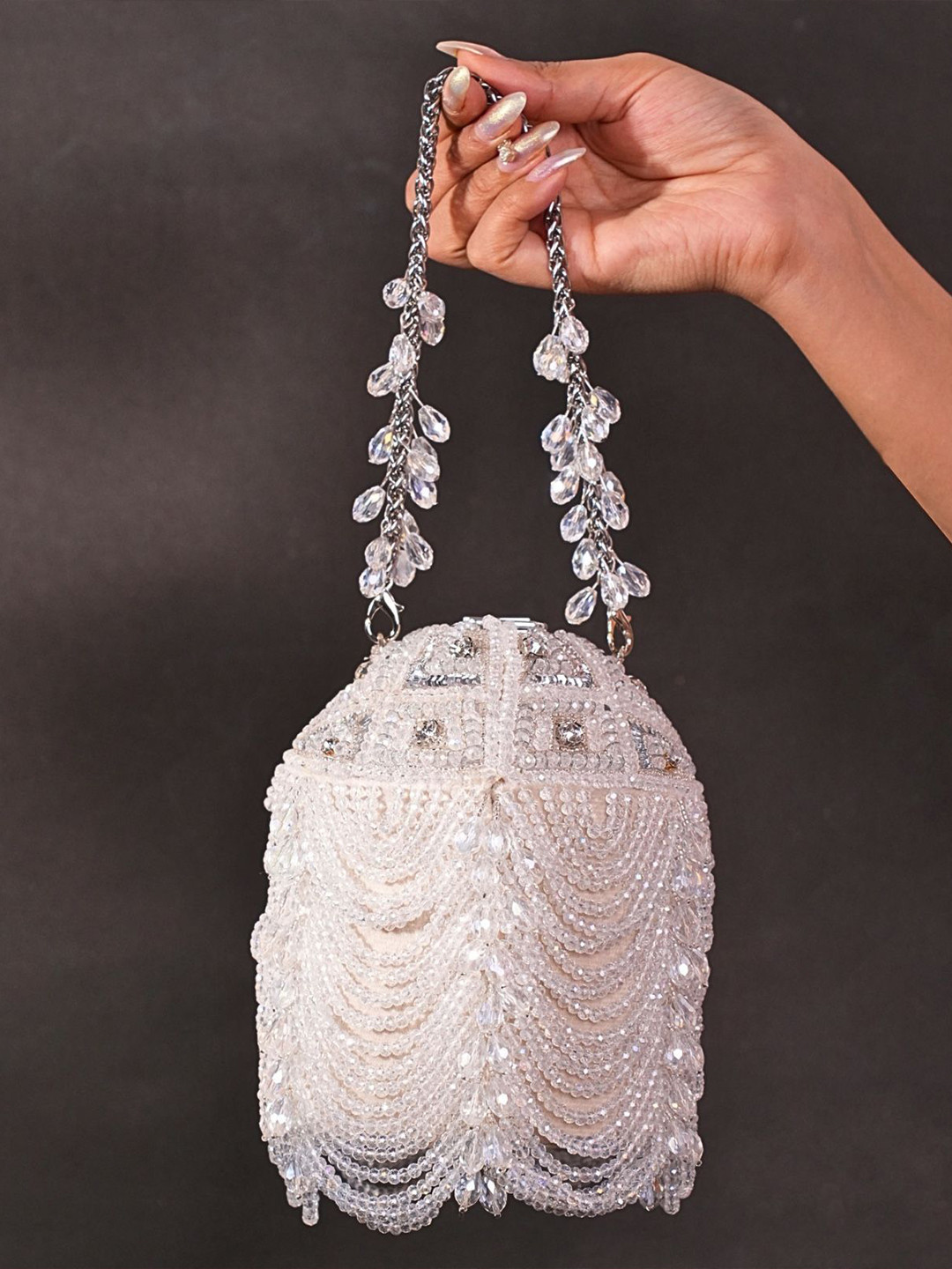 House of Kosha Evara Embellished Bucket Shoulder Bag