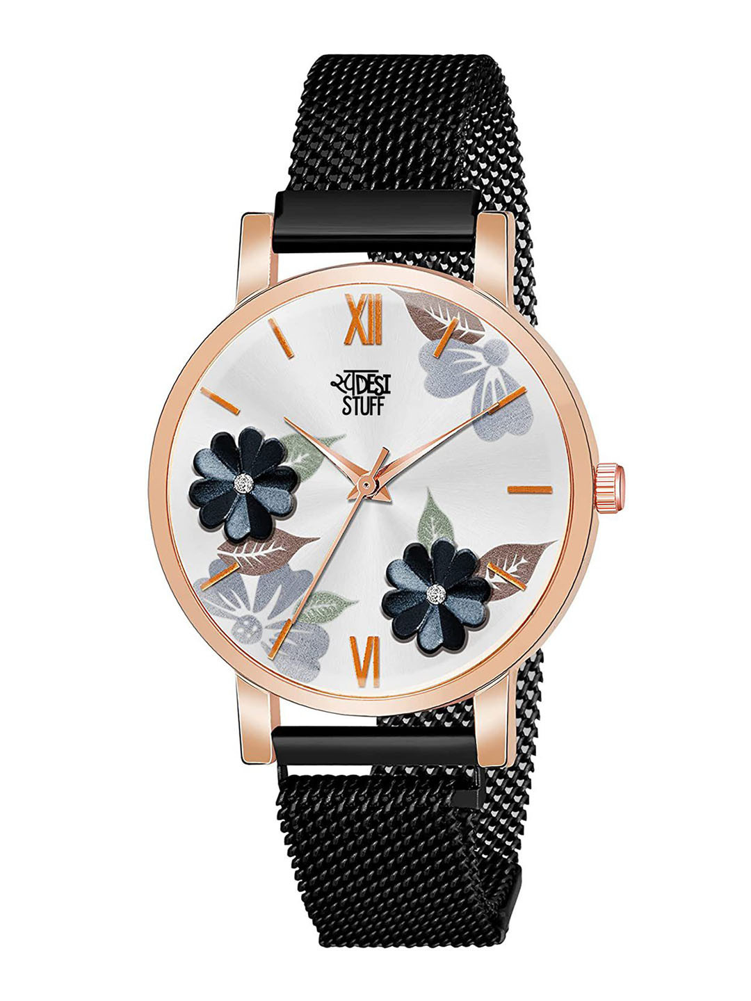 SWADESI STUFF Women Dial & Straps Analogue Watch MG FLOWER BLACK 2019