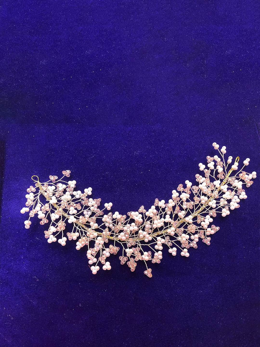 DN ENTERPRISES Women Embellished Crystal Pearl Vine Hair Styling Tiara