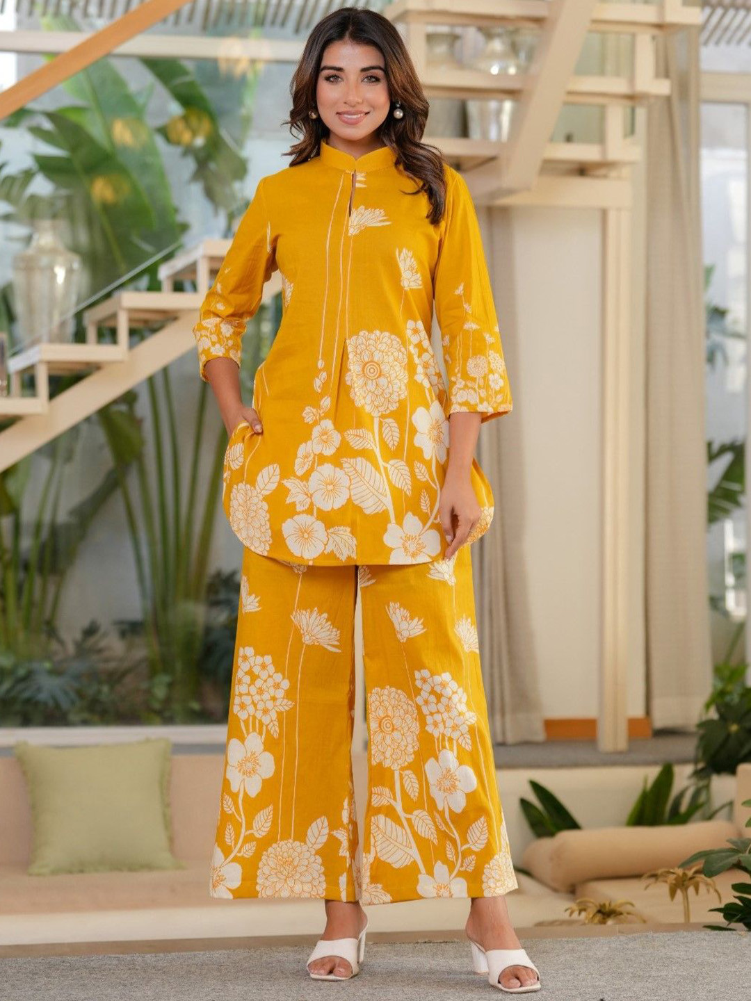 AUTUMN LANE Jayti Dandelion Printed Tunic With Palazzo Co-Ords