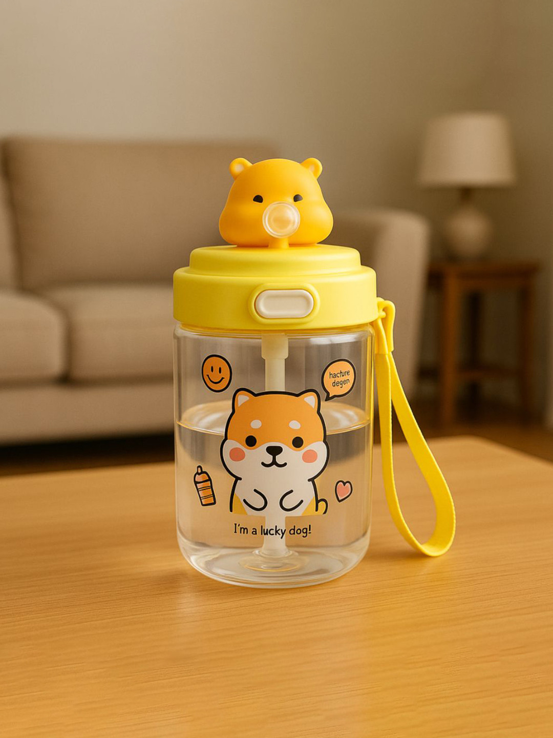 GUCHIGU Kids Yellow Sipper Water Bottle