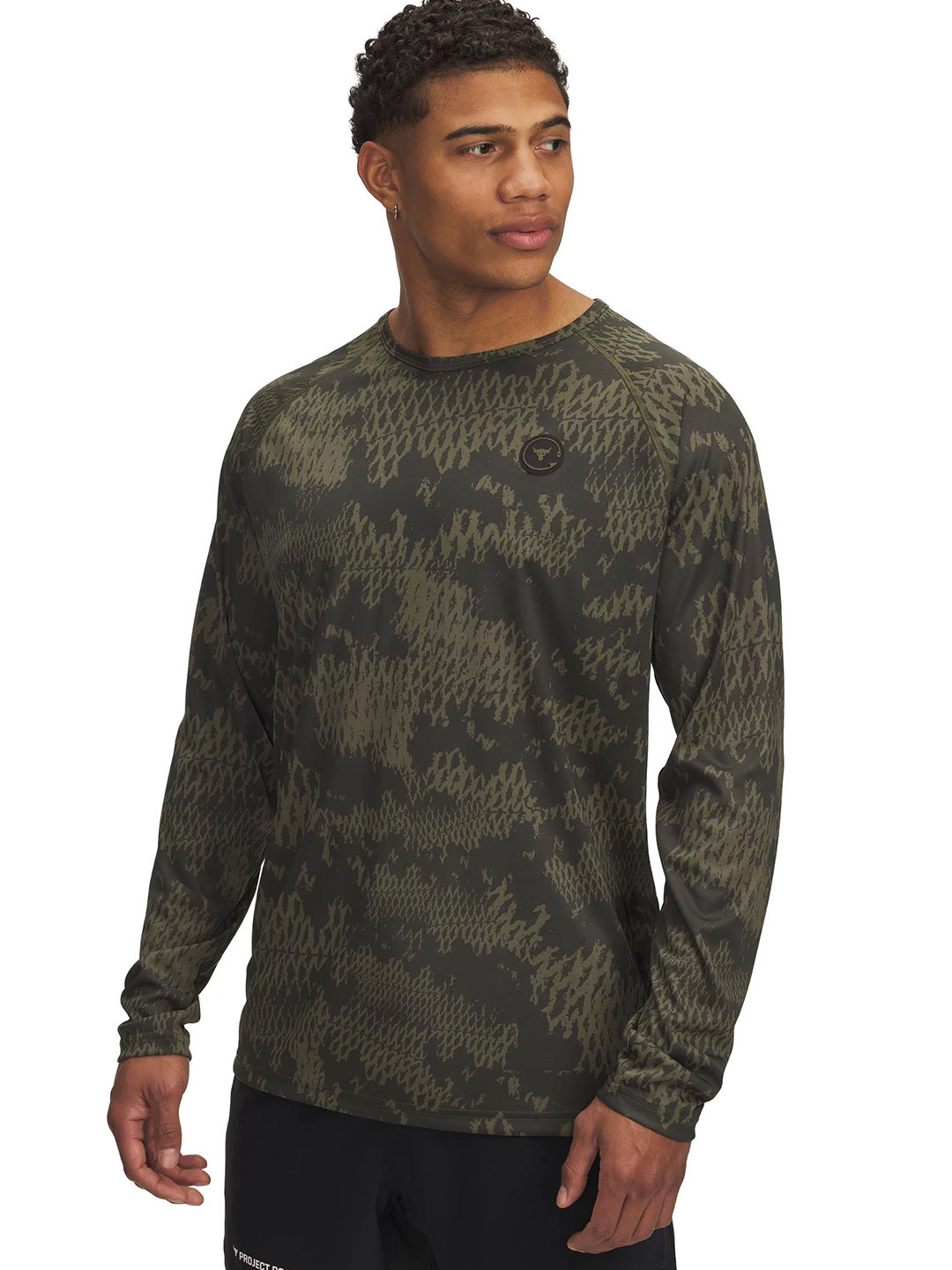 UNDER ARMOUR Project Rock Iso Chill Abstract Printed Relaxed-Fit Long Sleeve T-Shirt