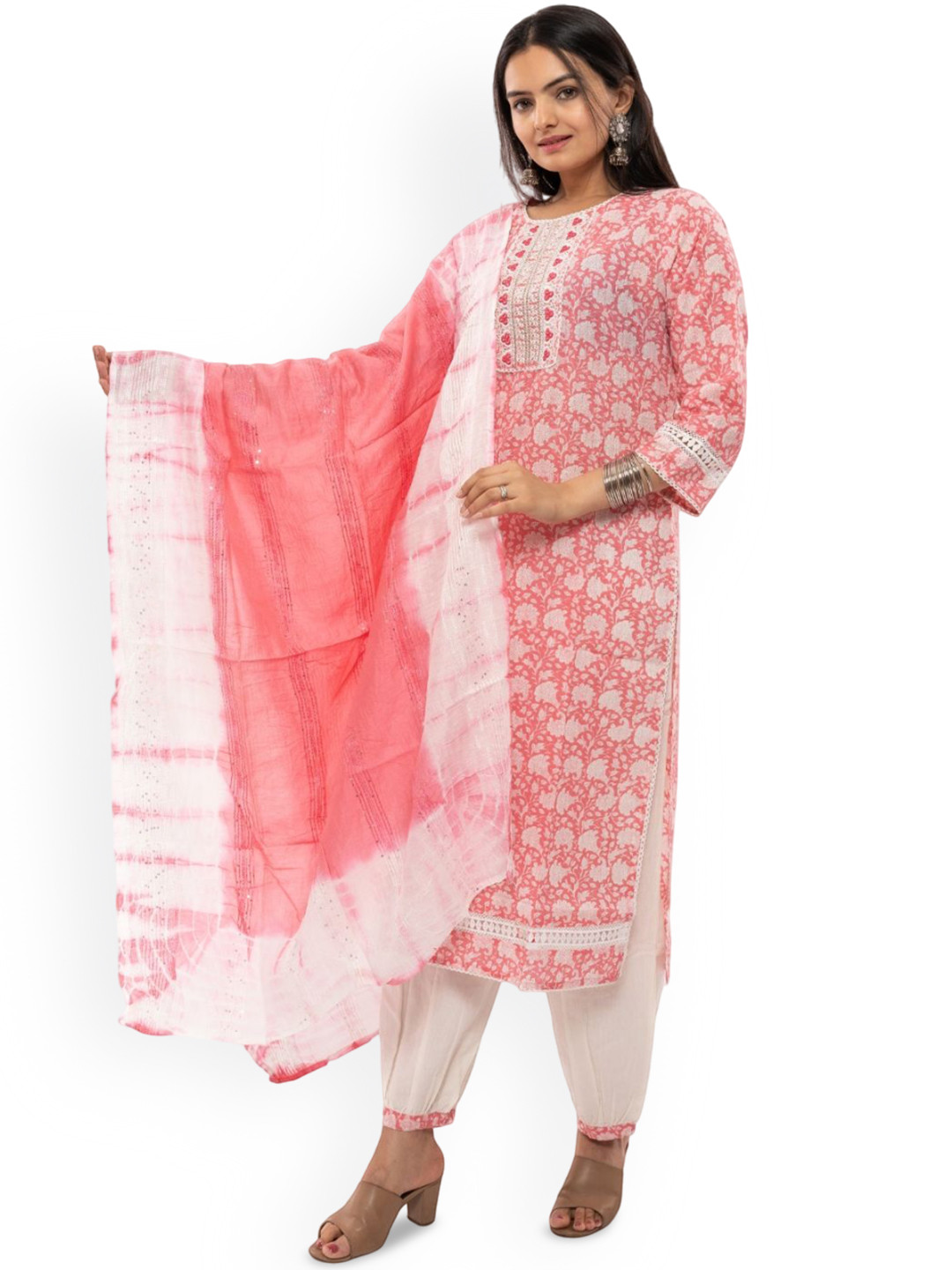 EKISHA Women Printed Designer Cotton Kurta and Pant Set with Dupatta