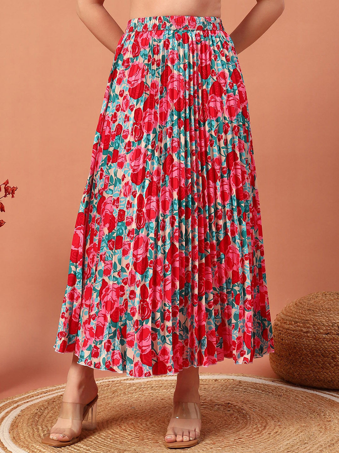 LookShine New Printed Flared Maxi Skirt