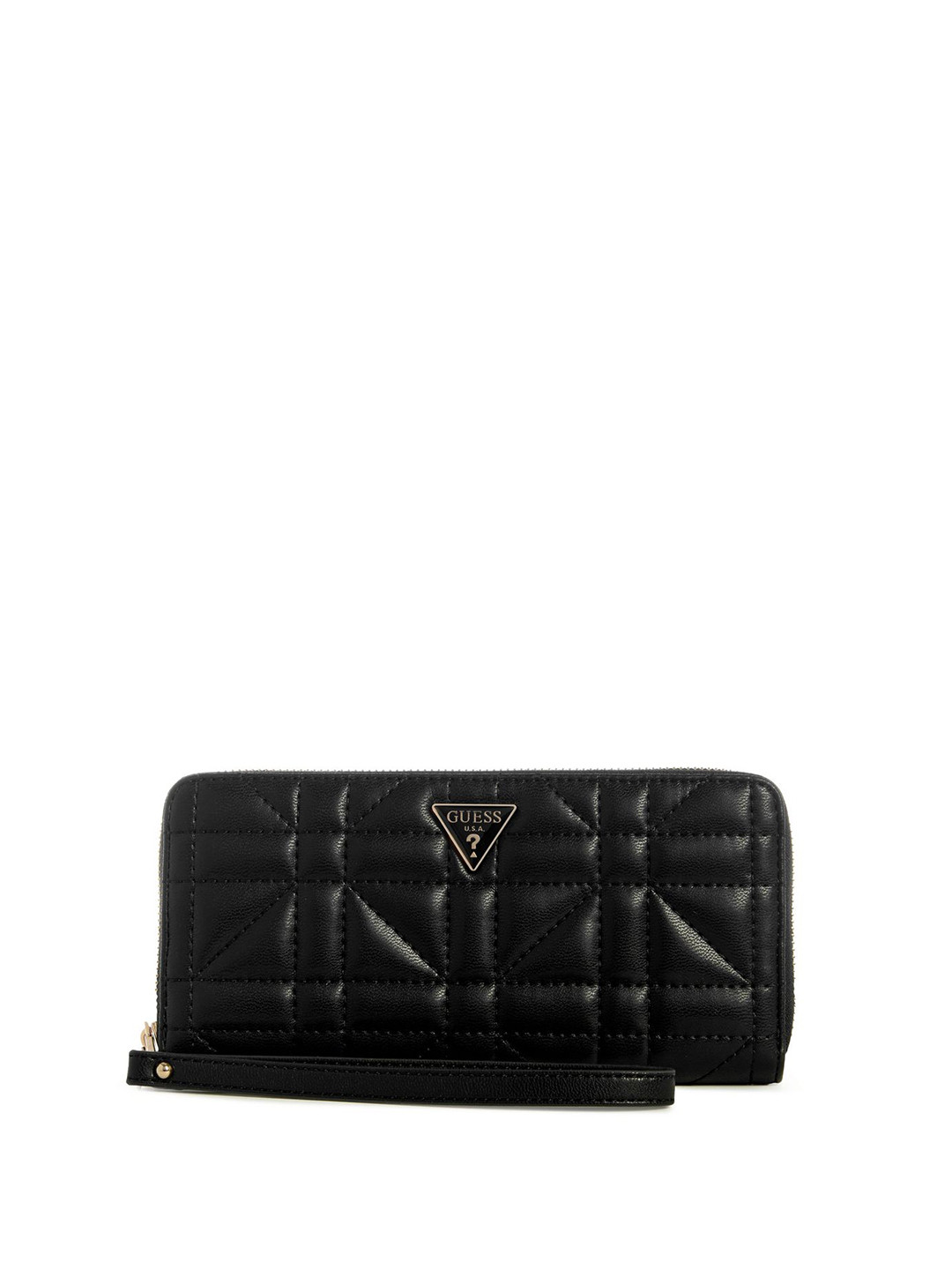 GUESS Textured Quilted PU Zip Around Wallet with SD Card Holder Wallets