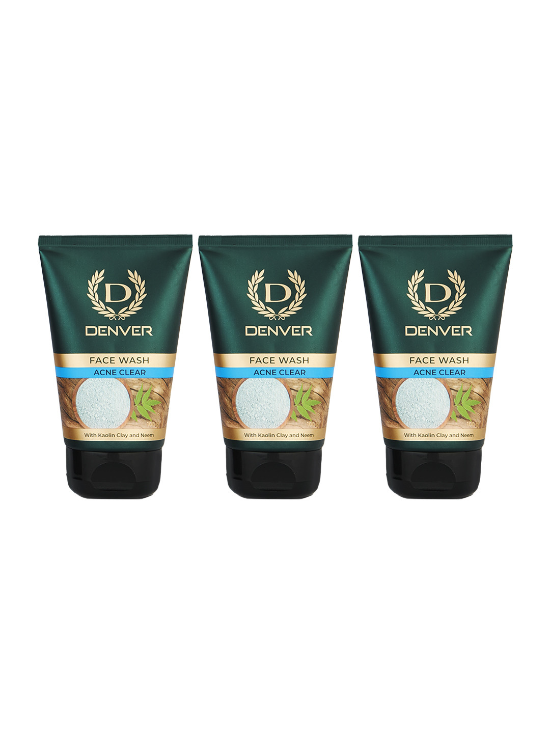Denver Set of 3 Men Acne Clear Facewash - 100 g each
