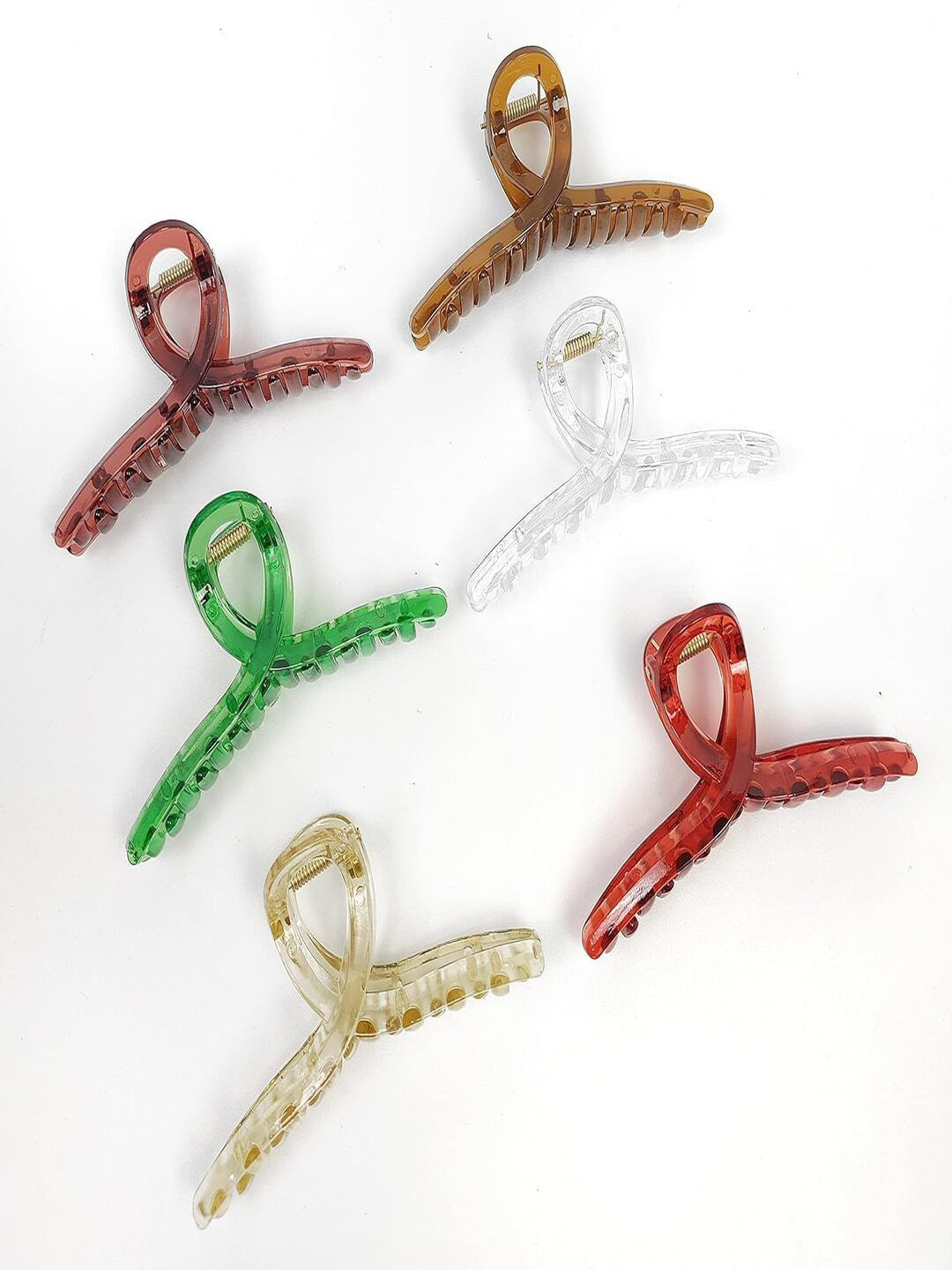 AmazingKarts Women Set of 6 Fashion Transparent  Long Clutches