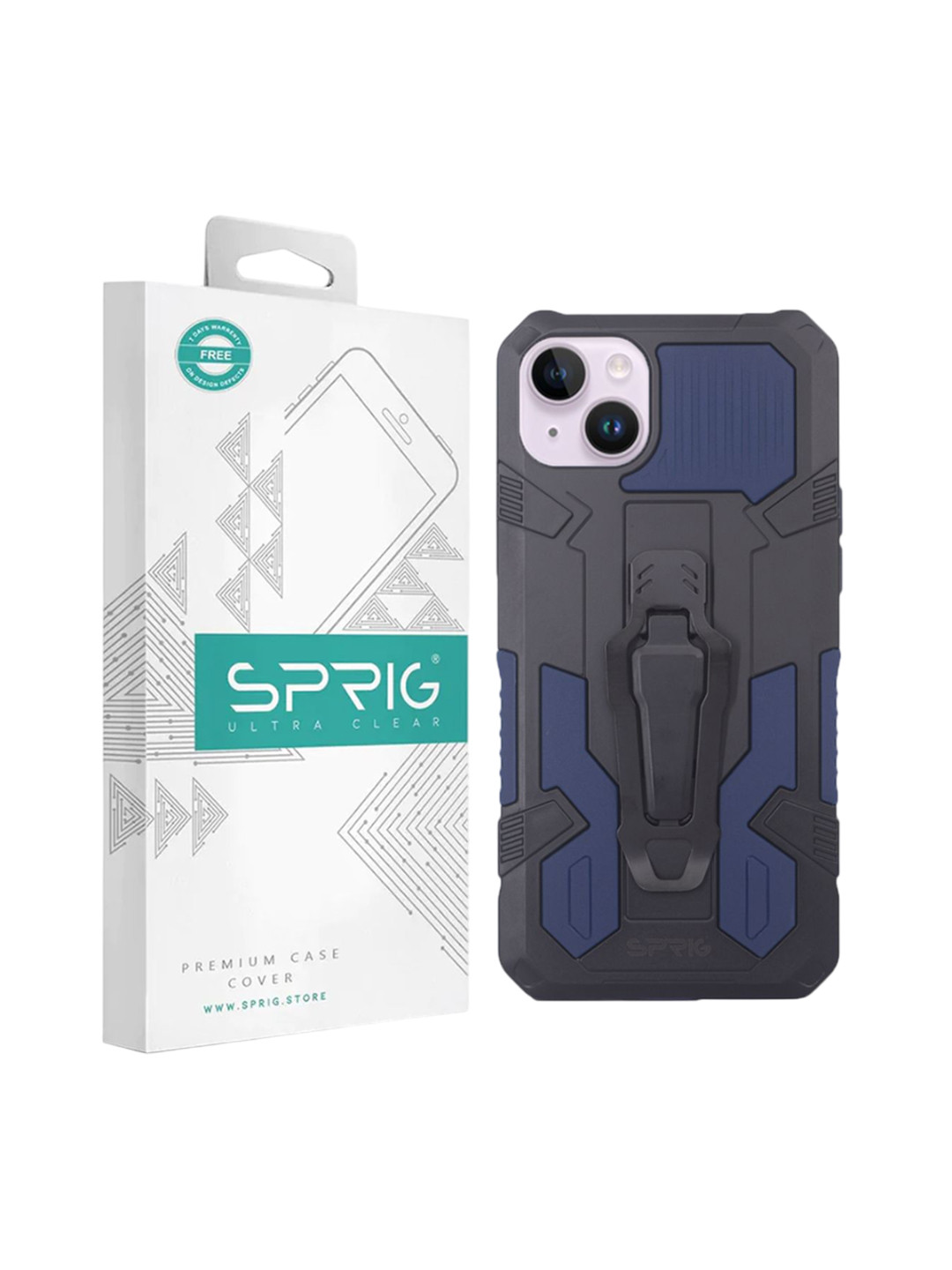 SPRIG iPhone 15 Plus Armor Case with Clip Back Cover