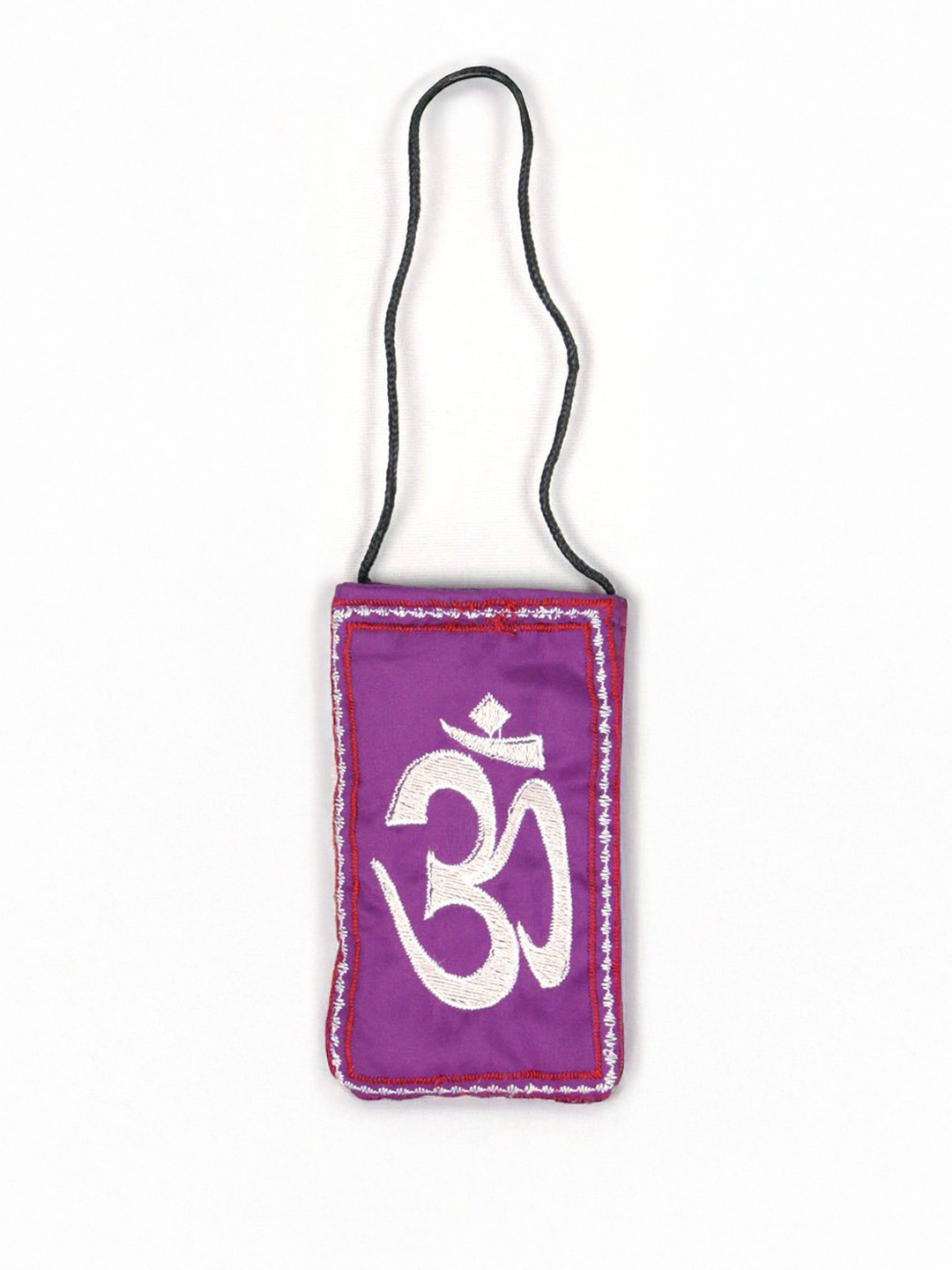 Exotic India Embroidered Cotton Om Mobile Bag
