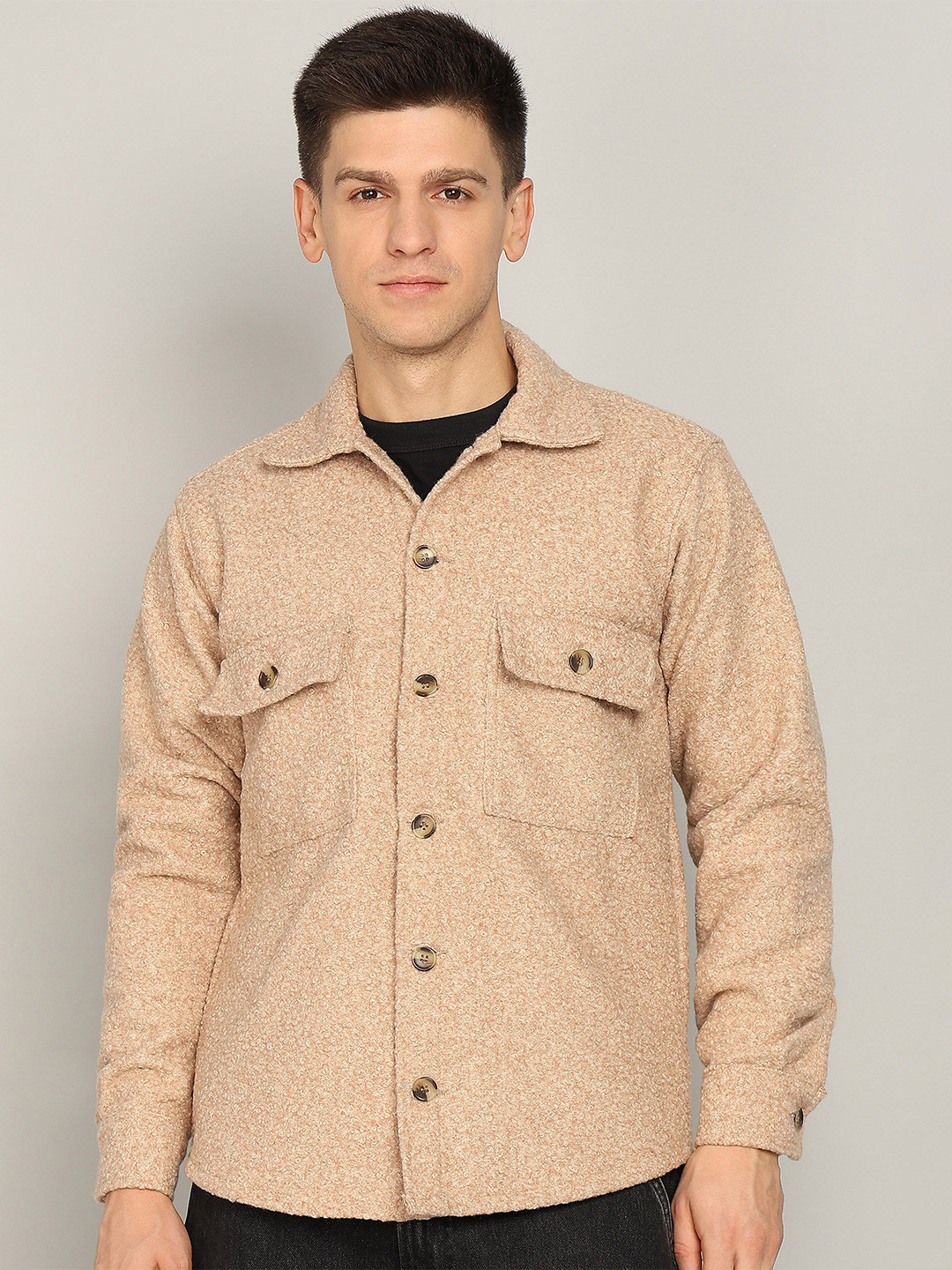 ELLIPSE Textured Long Sleeves Linen Shirt