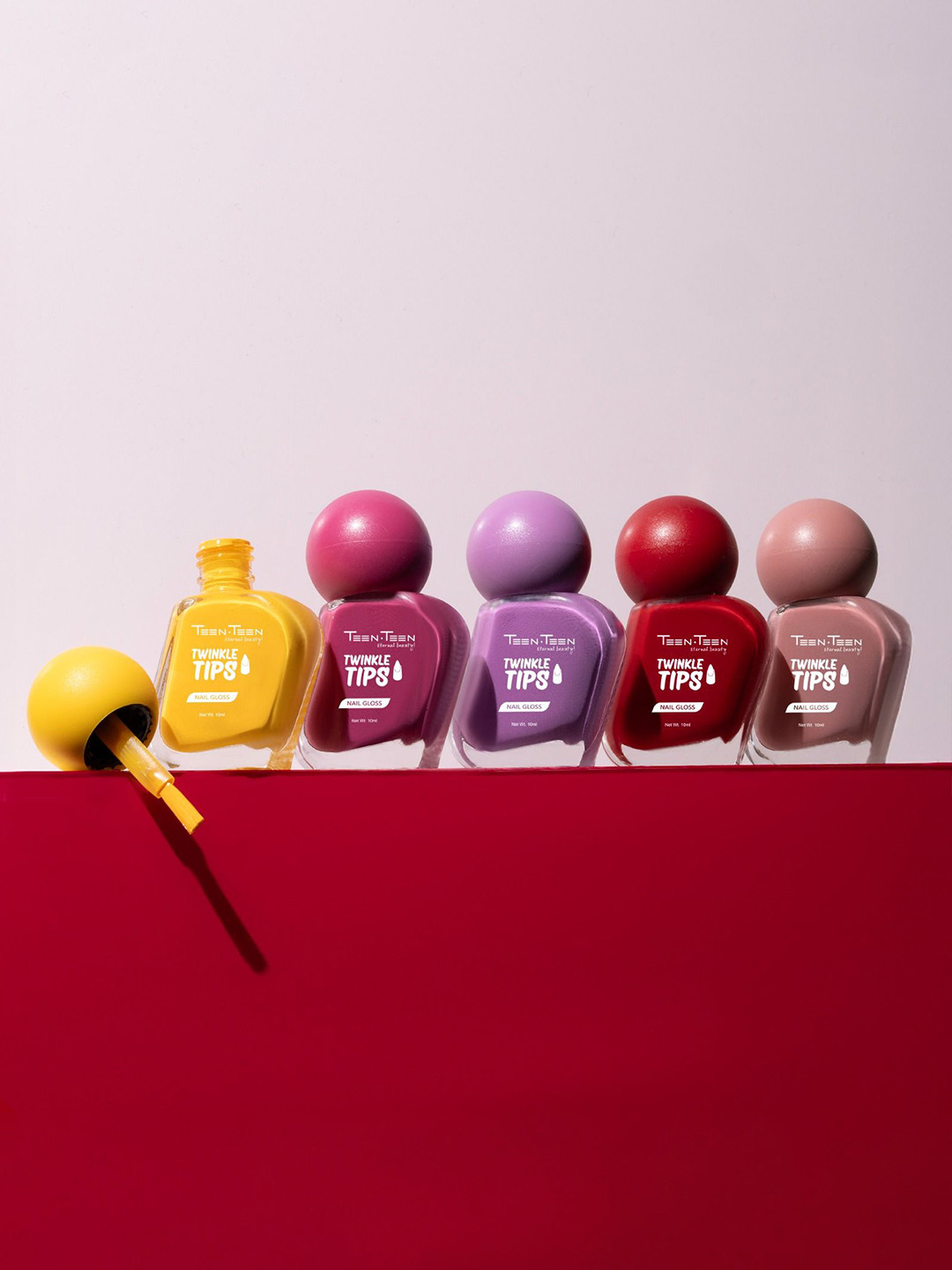 TEEN TEEN COSMETICS Set Of 2 Twinkle Tips Nail Gloss- 10 ml- Shade- 40 With Remover Pad