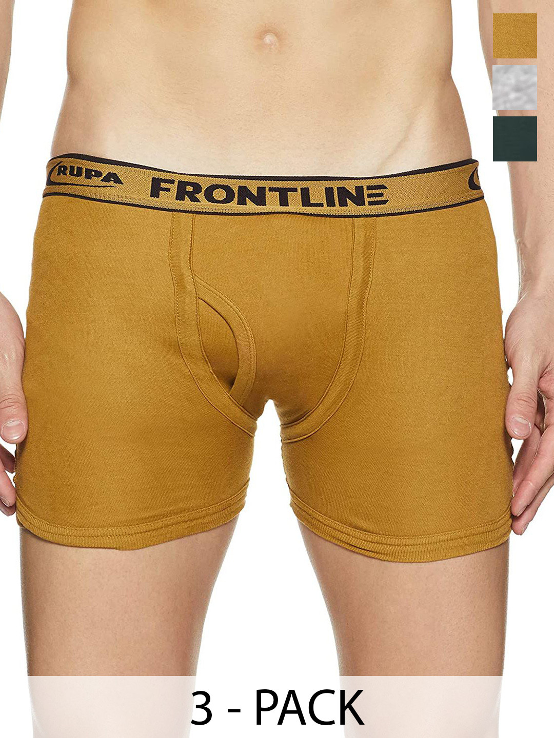 Rupa Frontline Pack Of 3 Assorted Combed Cotton Trunk