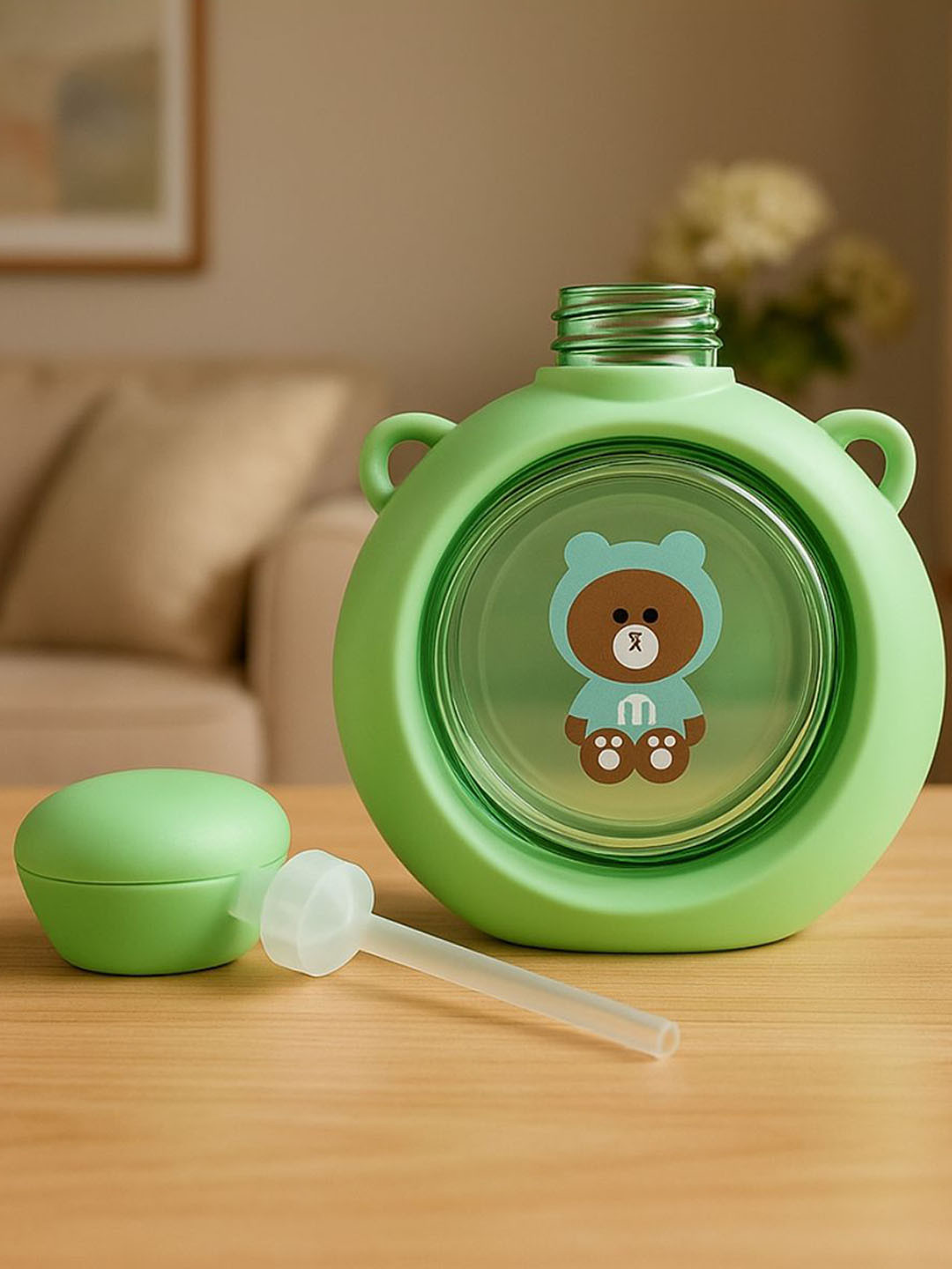 GUCHIGU Kids Green Sipper Water Bottle