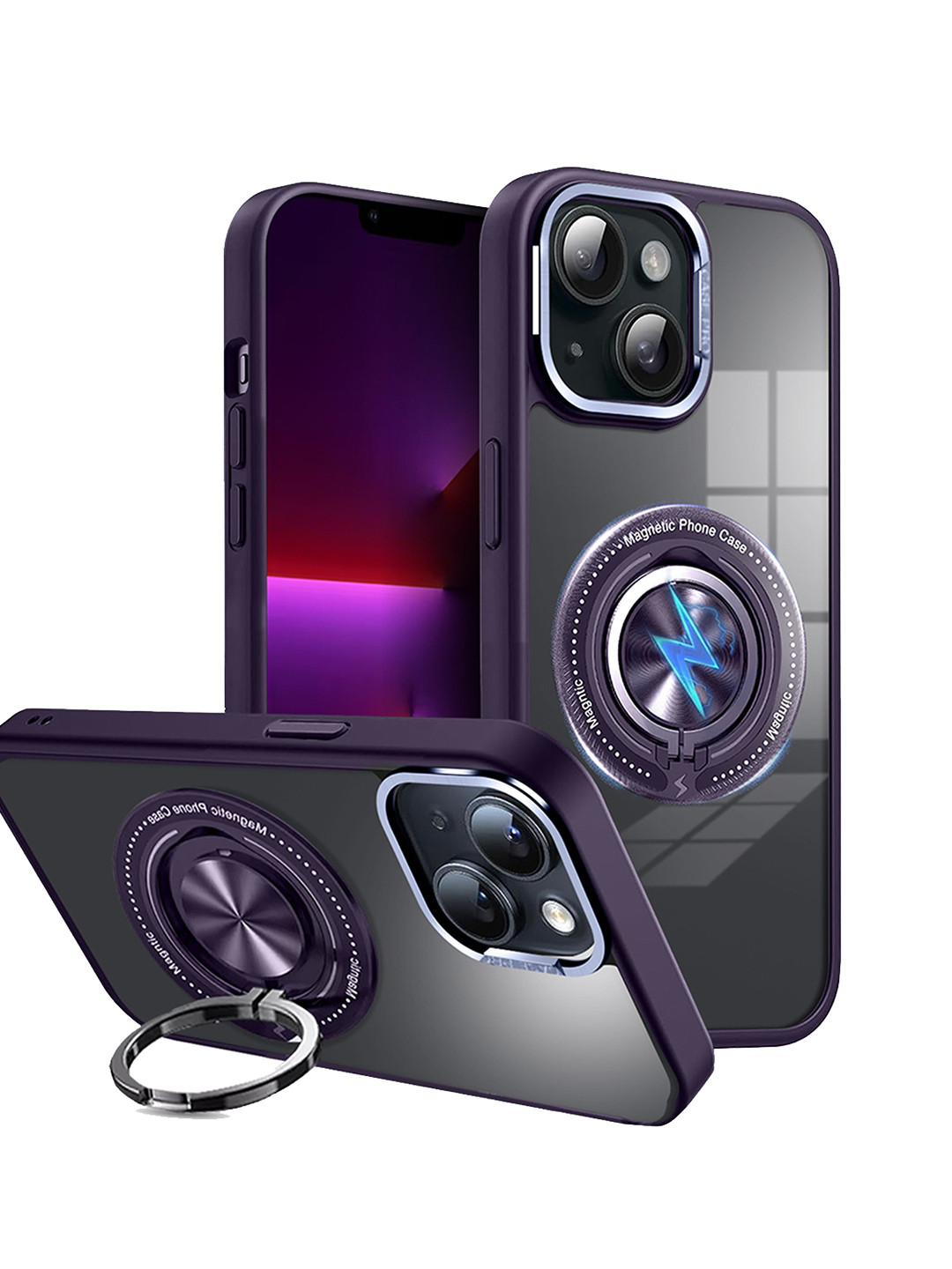 Karwan 360 Degree Stand iPhone 14 Plus Back Case Mobile Accessories