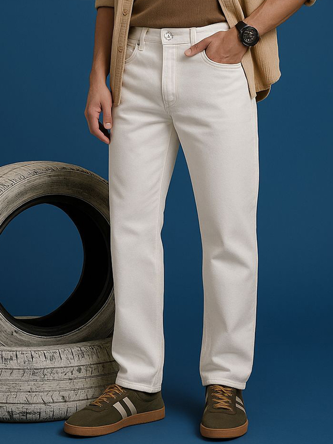 Jb Just BLACK STEVEM Men Jean Relaxed Fit Mid-Rise Stretchable Cotton Jeans