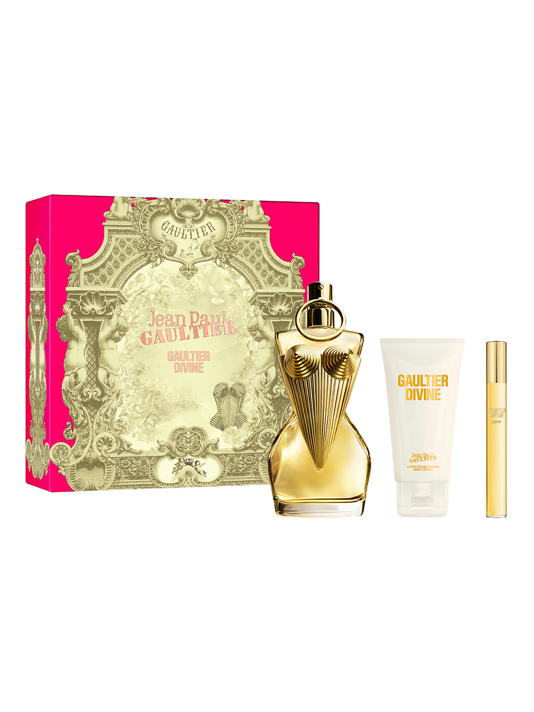 Jean Paul Gaultier Set of 3 Women Divine EDP 100ml - Body Lotion 75ml & Megaspritzer 10ml