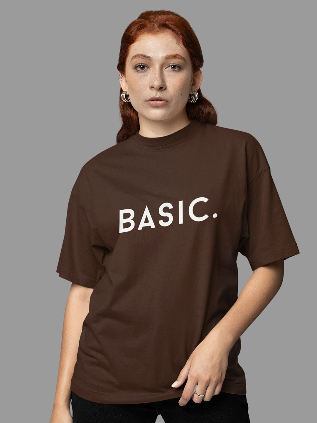 SNUG24 Typography Printed Drop-Shoulder Sleeves Oversized Cotton T-shirt