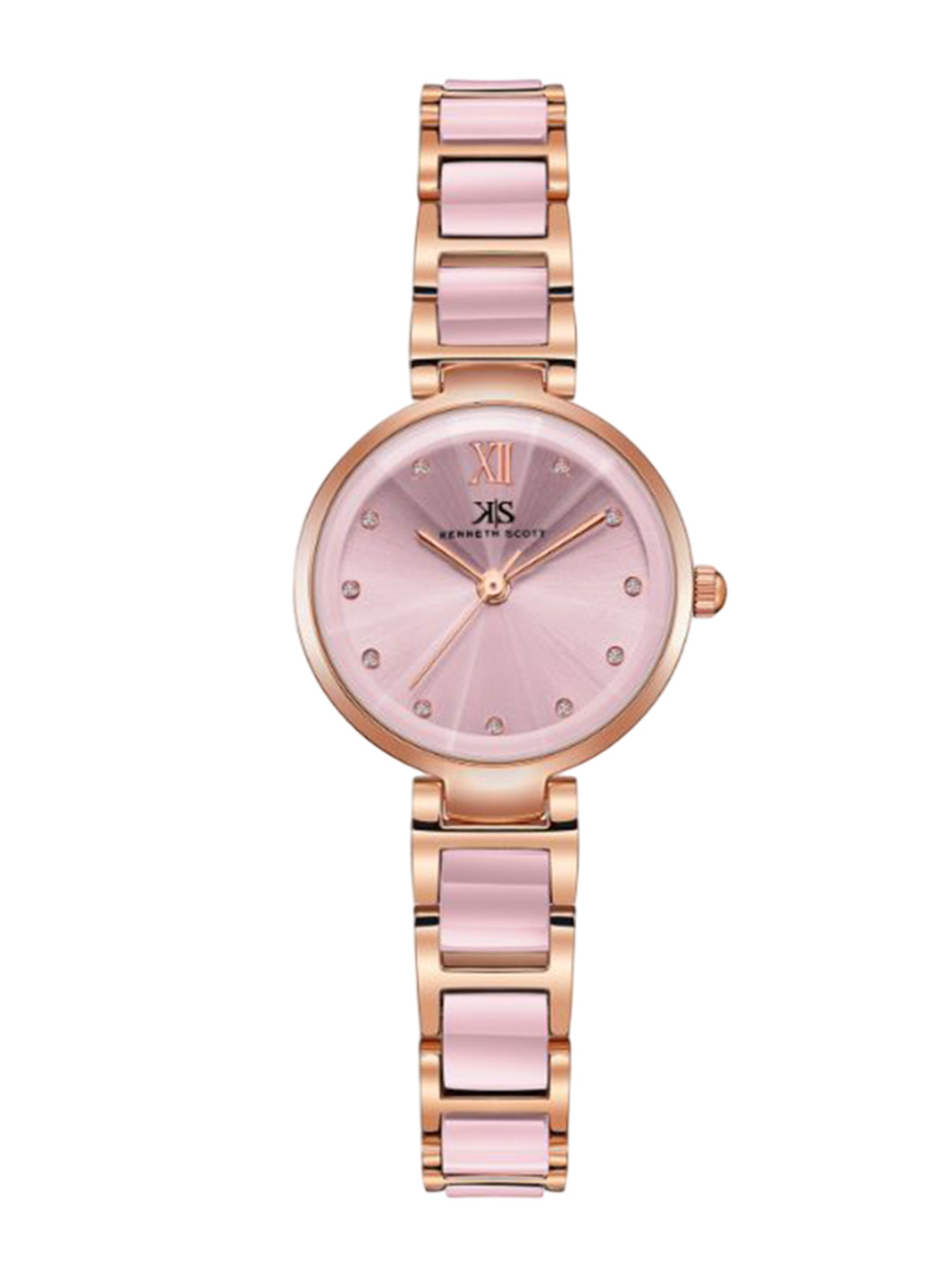 KENNETH SCOTT Women Dial & Ceramic Bracelet Style Straps Analogue Watch K22531-KCPK