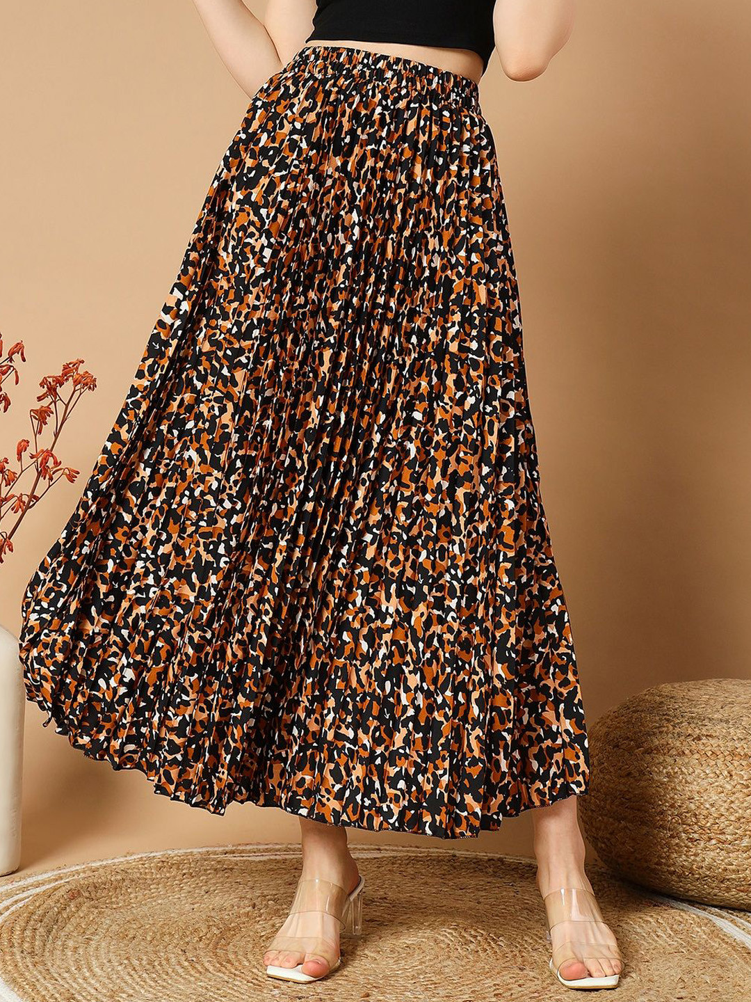 LookShine Printed A-Line Maxi Skirt