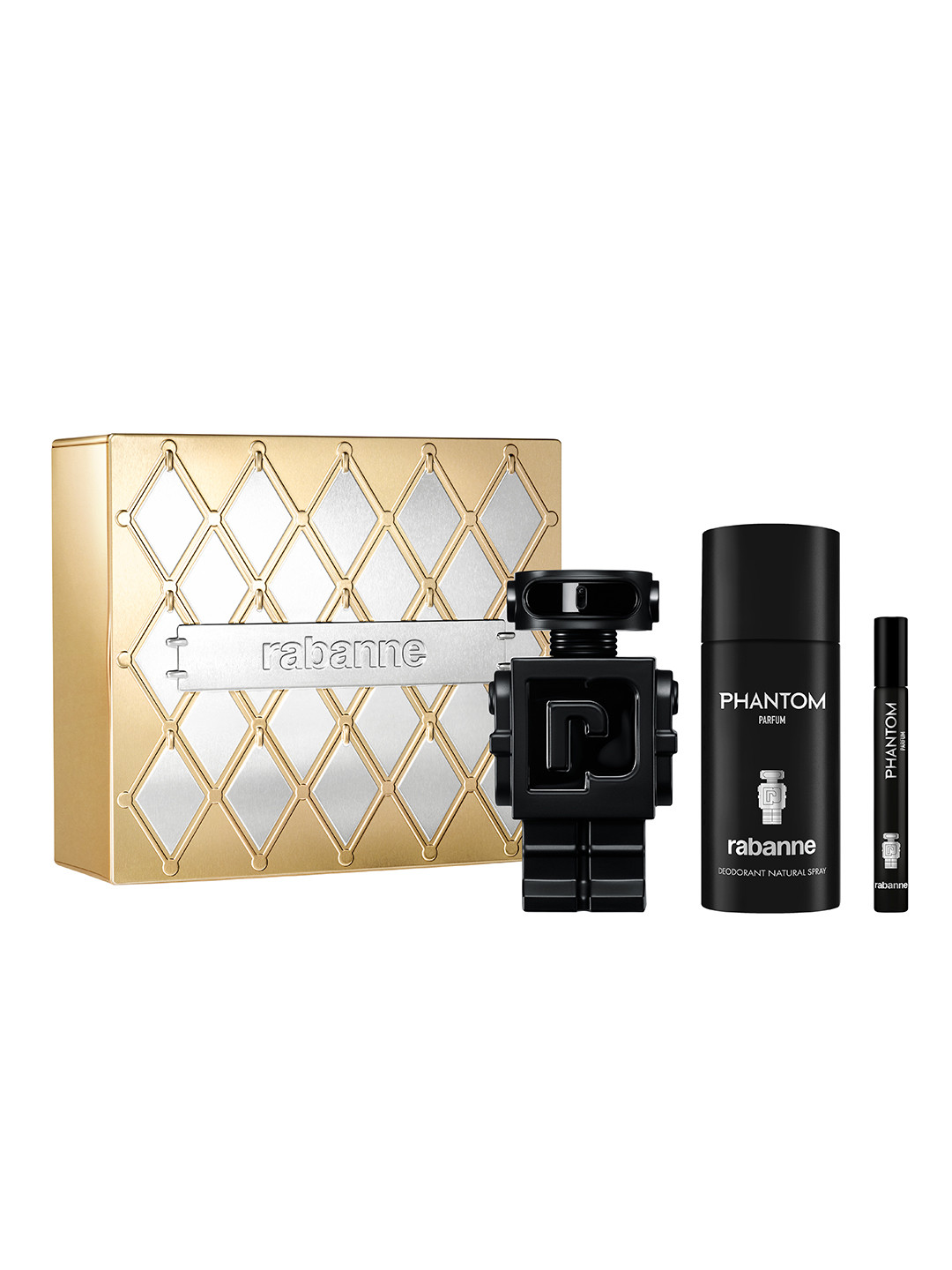 Paco Rabanne Set of 3 Men Phantom Parfum 100ml with Deo 150ml & Megaspritzer 10ml