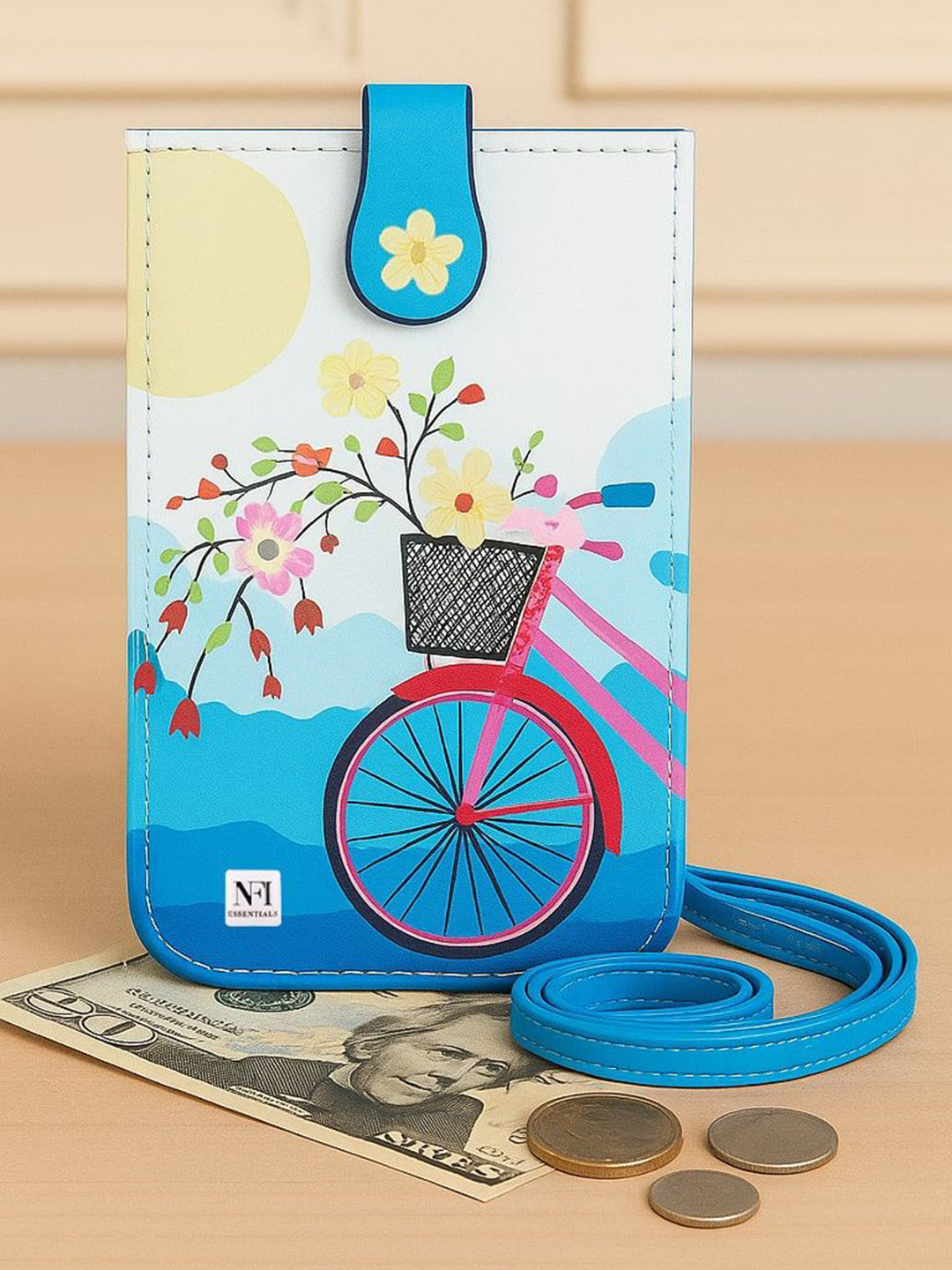 NFI essentials Printed Pouch PU Crossbody Mobile Bag