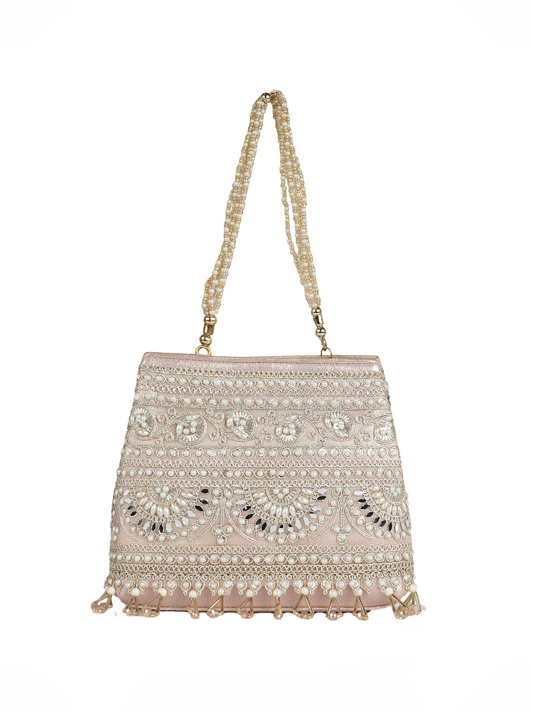 NEVIS Embroidered Wrist Loop Potli Clutch