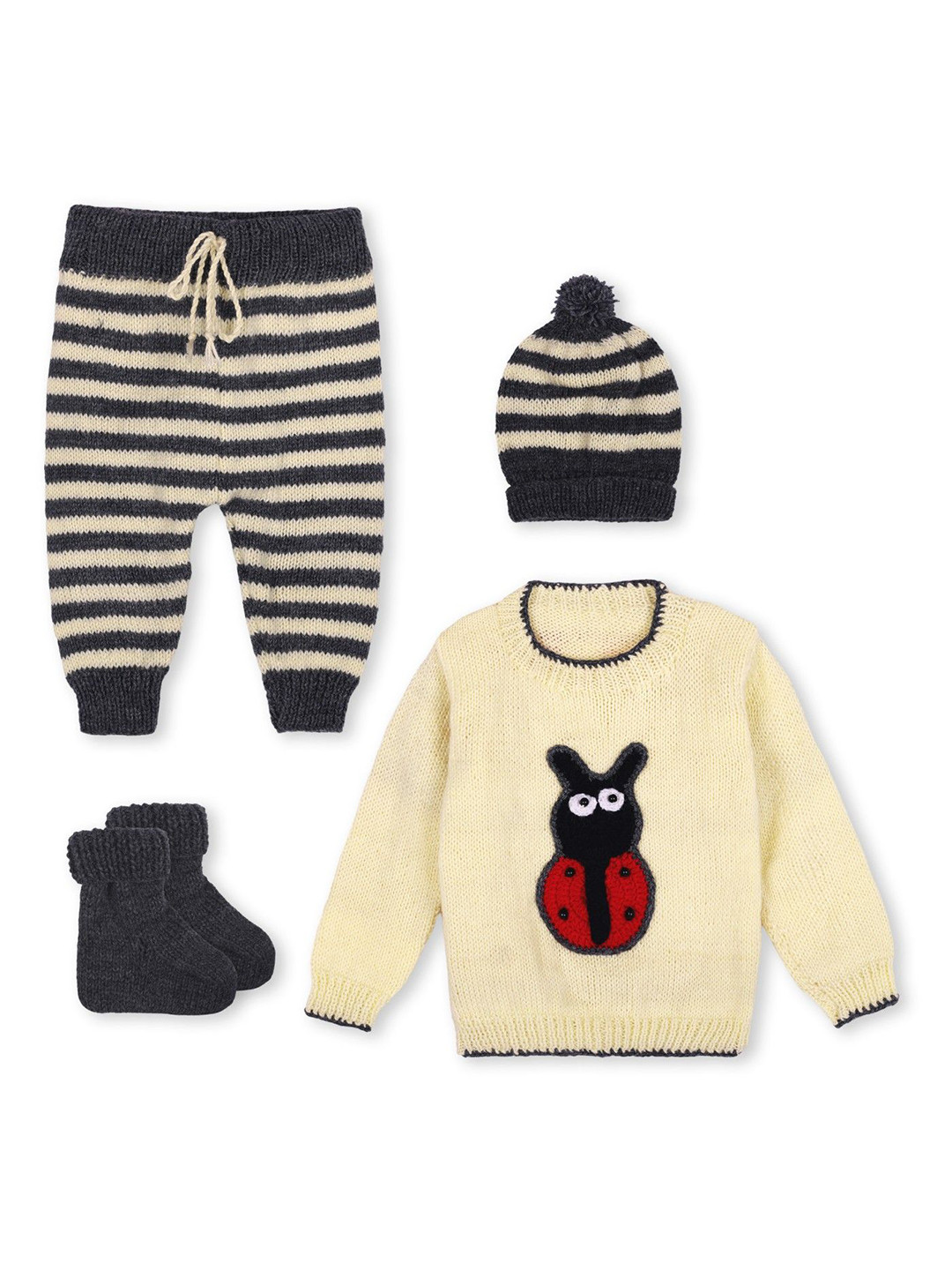 Aidaclothing Infants 5-Pcs Striped Acrylic Baby Apparel Gift Set