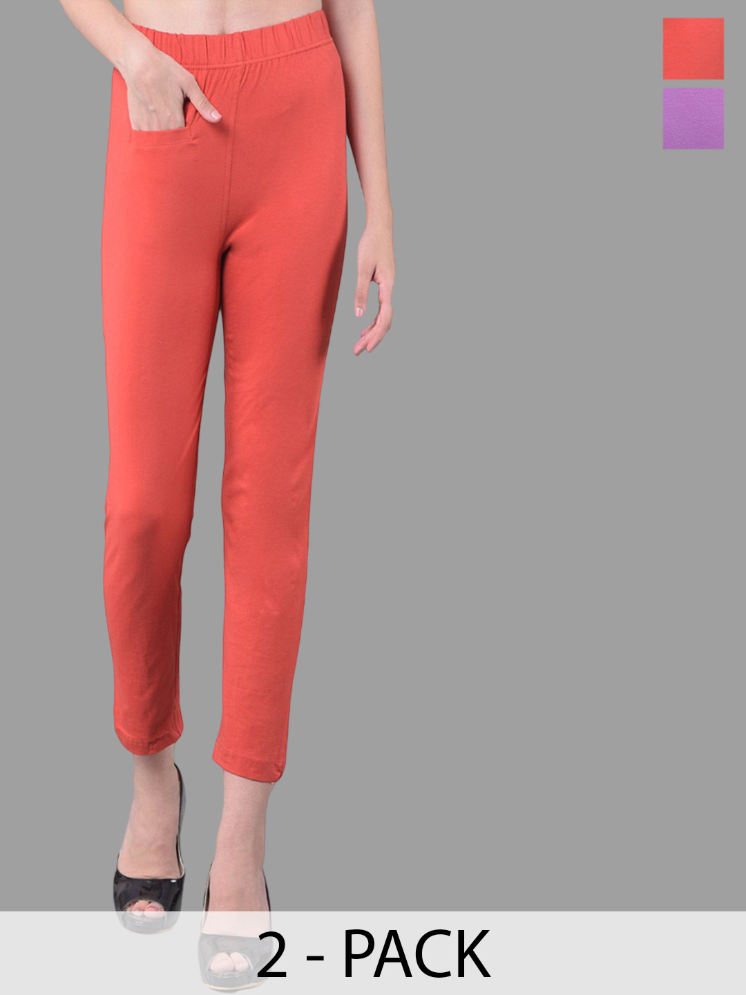 Comfort Lady  Cotton Pack Of 2 Mid-Rise Ankle-Length KurtiPants