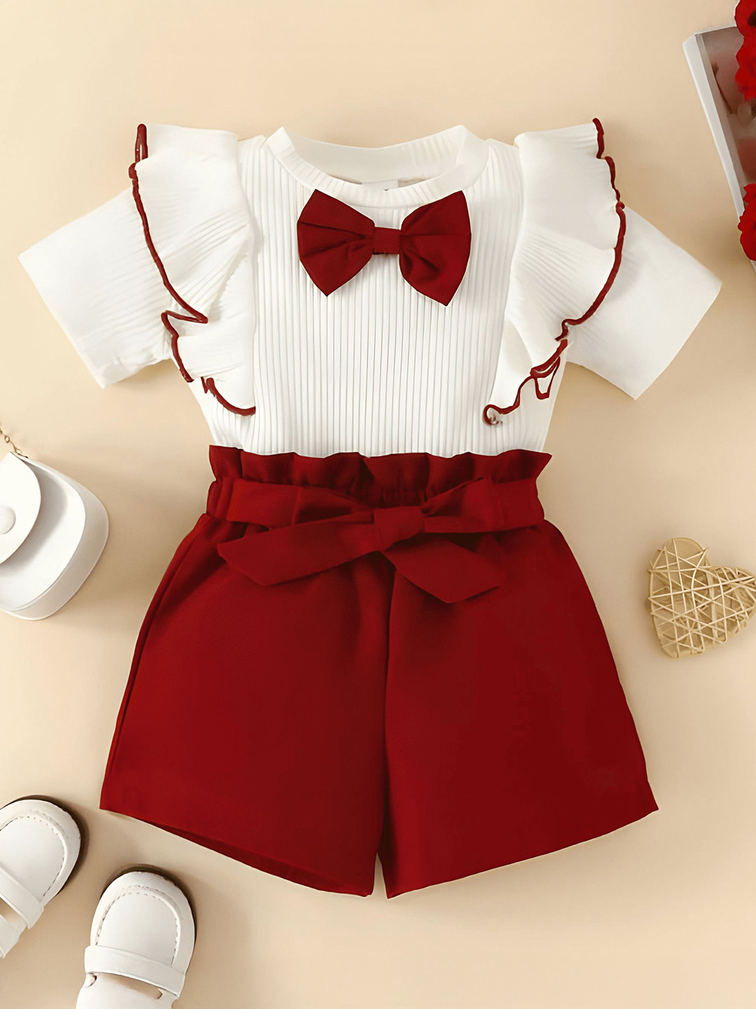 BR WORLD COLLECTION Girls Top With Shorts