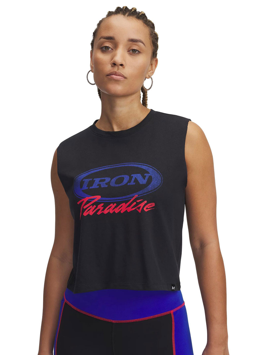 UNDER ARMOUR Project Rock Iron Paradise Women Brand Logo Printed Sleeveless Top